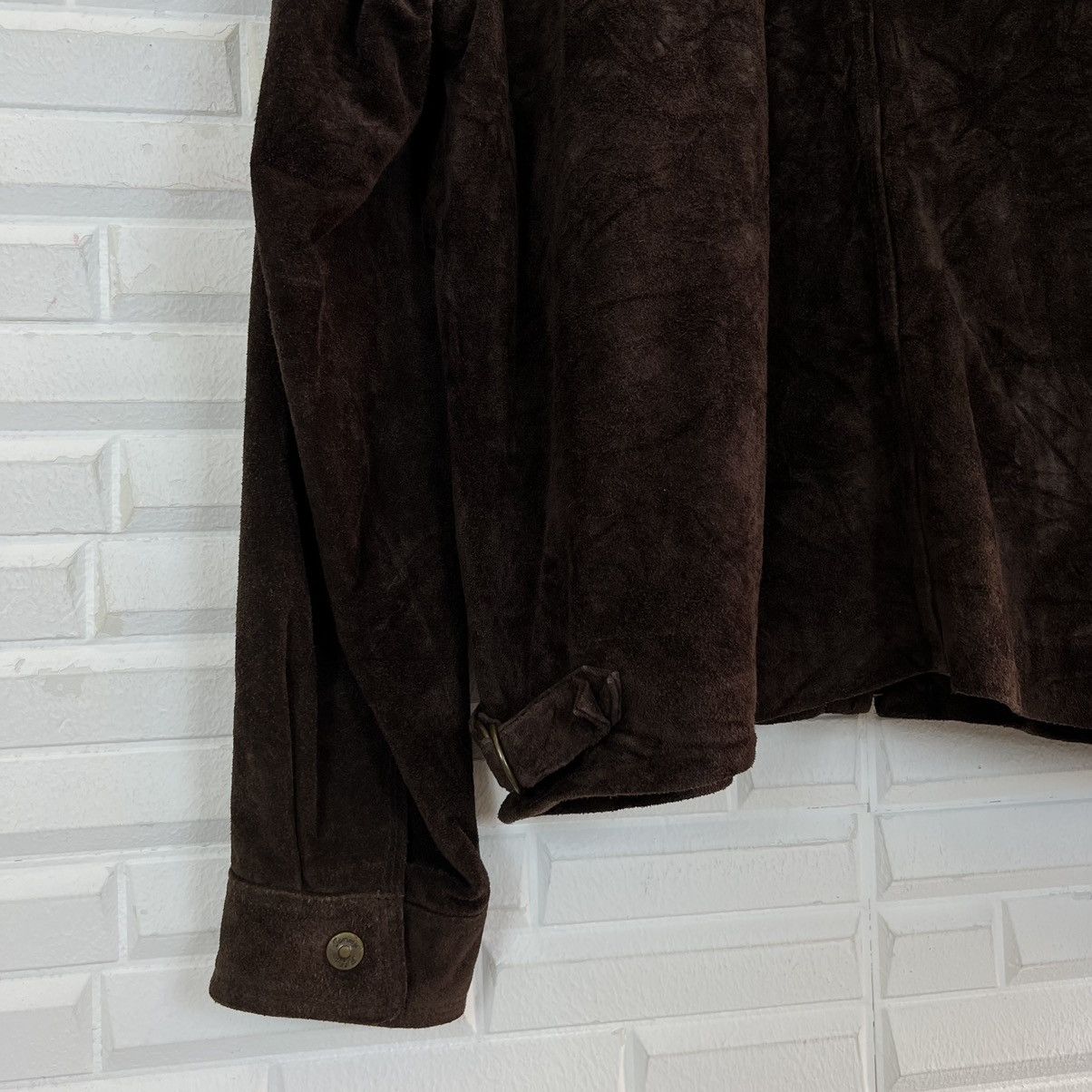Genuine Leather RICH BROWN SUIDE BIKER LEATHER JACKET TOMMY HILFIGER Size US M / EU 48-50 / 2 - 12 Thumbnail