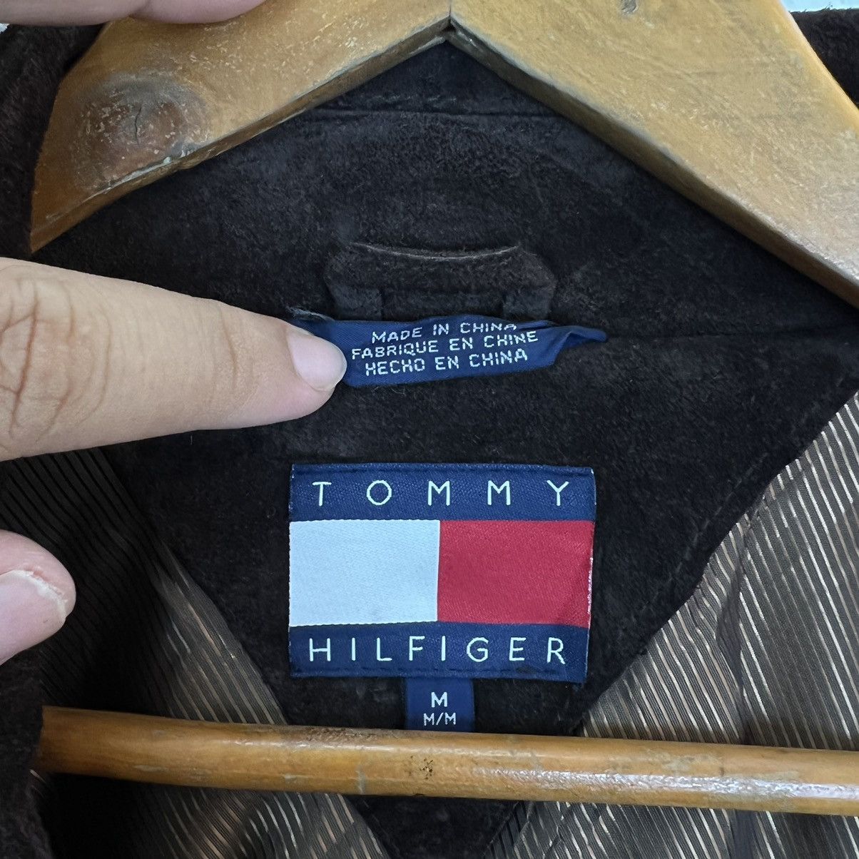 Genuine Leather RICH BROWN SUIDE BIKER LEATHER JACKET TOMMY HILFIGER Size US M / EU 48-50 / 2 - 17 Thumbnail