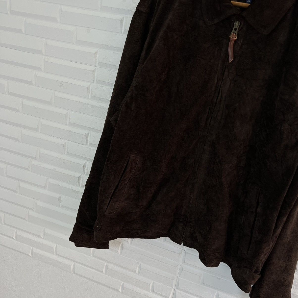 Genuine Leather RICH BROWN SUIDE BIKER LEATHER JACKET TOMMY HILFIGER Size US M / EU 48-50 / 2 - 4 Thumbnail