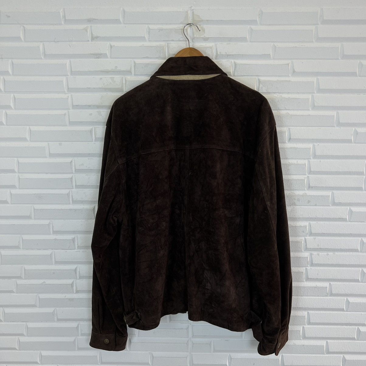 Genuine Leather RICH BROWN SUIDE BIKER LEATHER JACKET TOMMY HILFIGER Size US M / EU 48-50 / 2 - 10 Thumbnail
