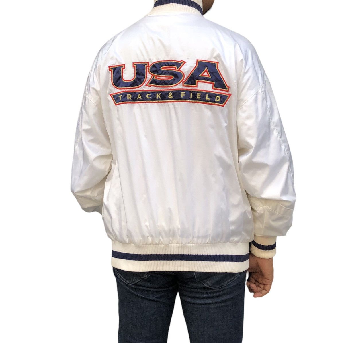 Nike Vintage 80s - 90s Nike Grey Tag USA Track & Field Jacket Size US L / EU 52-54 / 3 - 5 Thumbnail