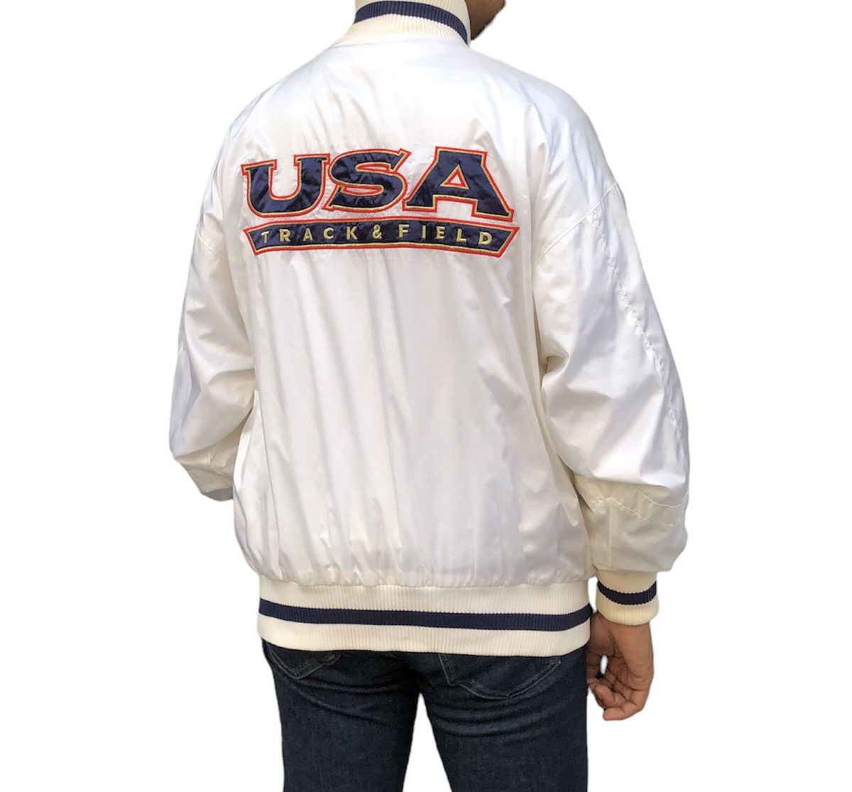 Nike Vintage 80s - 90s Nike Grey Tag USA Track & Field Jacket Size US L / EU 52-54 / 3 - 6 Thumbnail