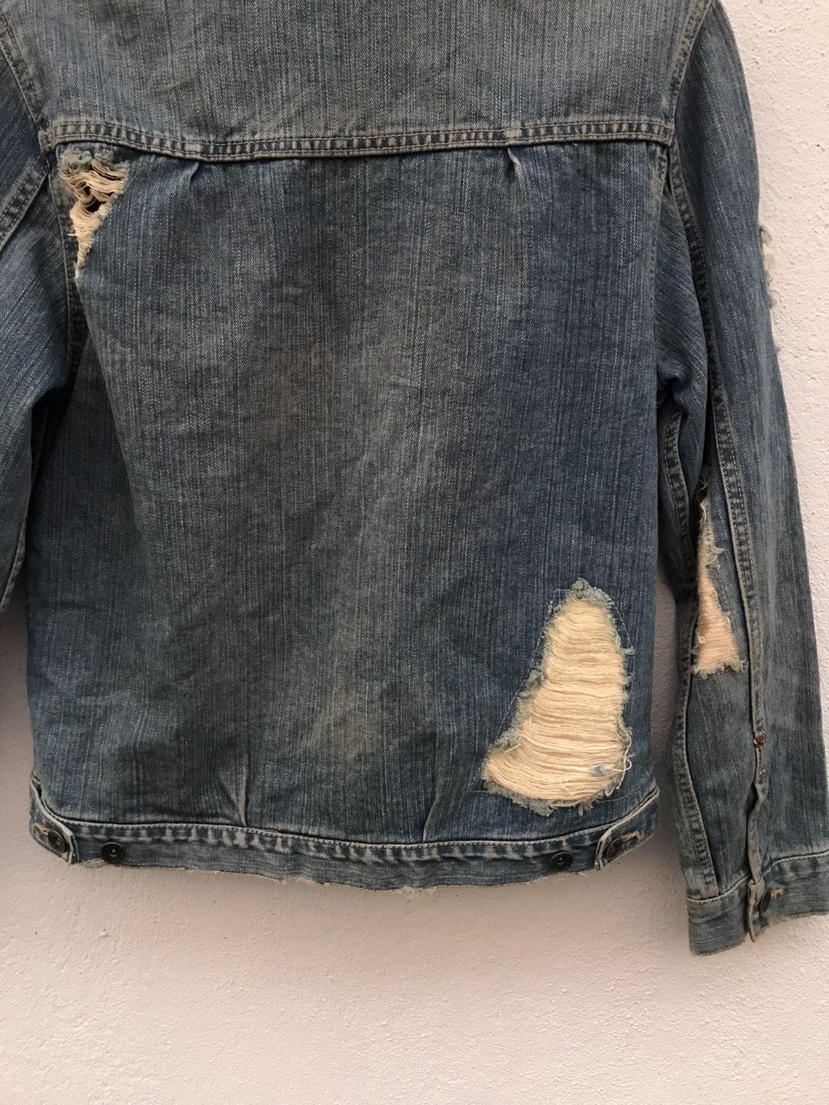 Japanese Brand ROYAL BLUE Ripped & Patched Distressed Denim Jacket Size US S / EU 44-46 / 1 - 11 Thumbnail