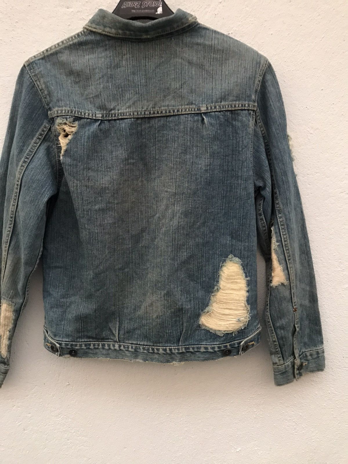 Japanese Brand ROYAL BLUE Ripped & Patched Distressed Denim Jacket Size US S / EU 44-46 / 1 - 12 Thumbnail