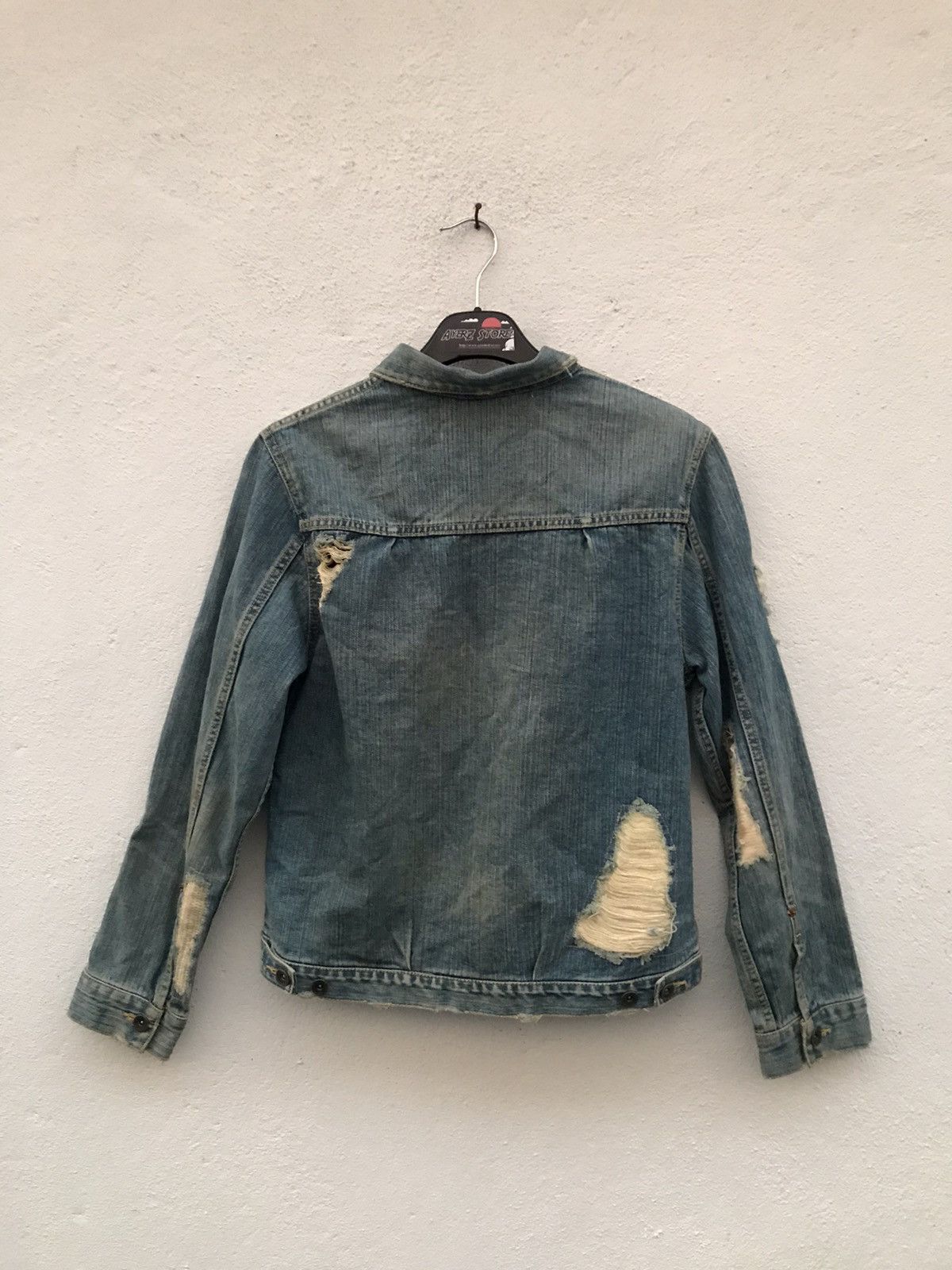 Japanese Brand ROYAL BLUE Ripped & Patched Distressed Denim Jacket Size US S / EU 44-46 / 1 - 7 Thumbnail