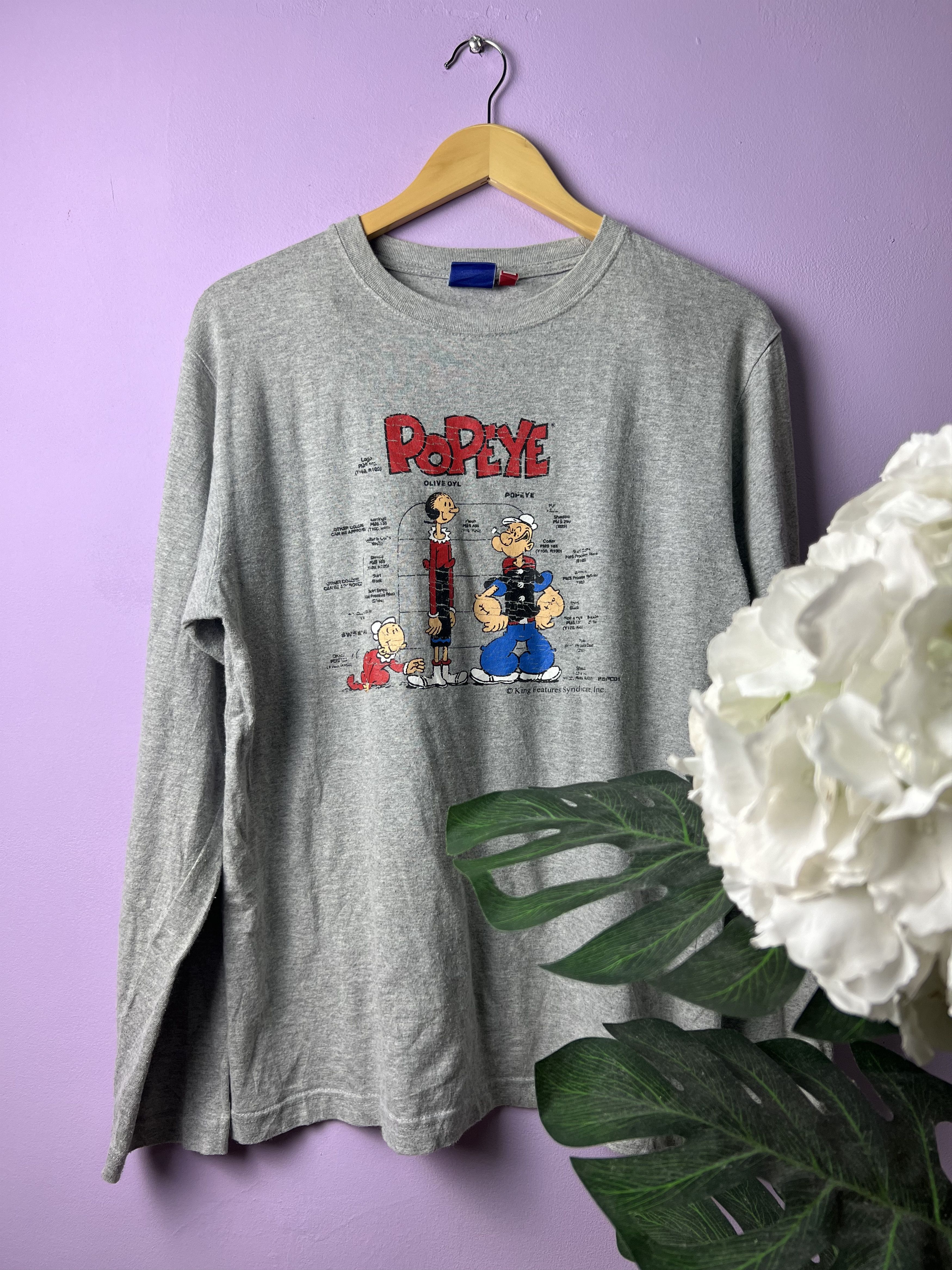 Cartoon Network 🔥Vintage Popeye Long Sleeve Tees Size US M / EU 48-50 / 2 - 1 Thumbnail