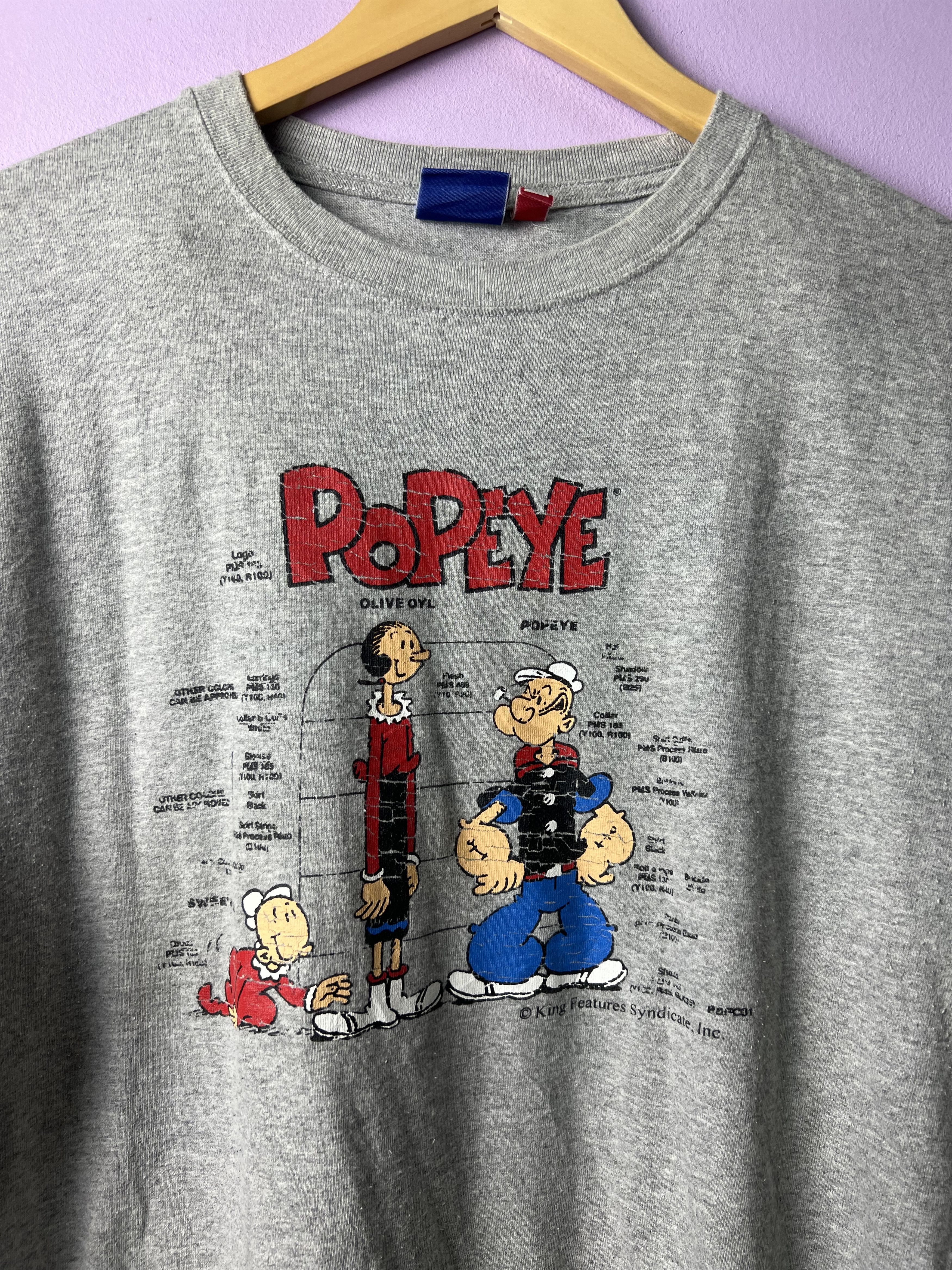Cartoon Network 🔥Vintage Popeye Long Sleeve Tees Size US M / EU 48-50 / 2 - 4 Thumbnail