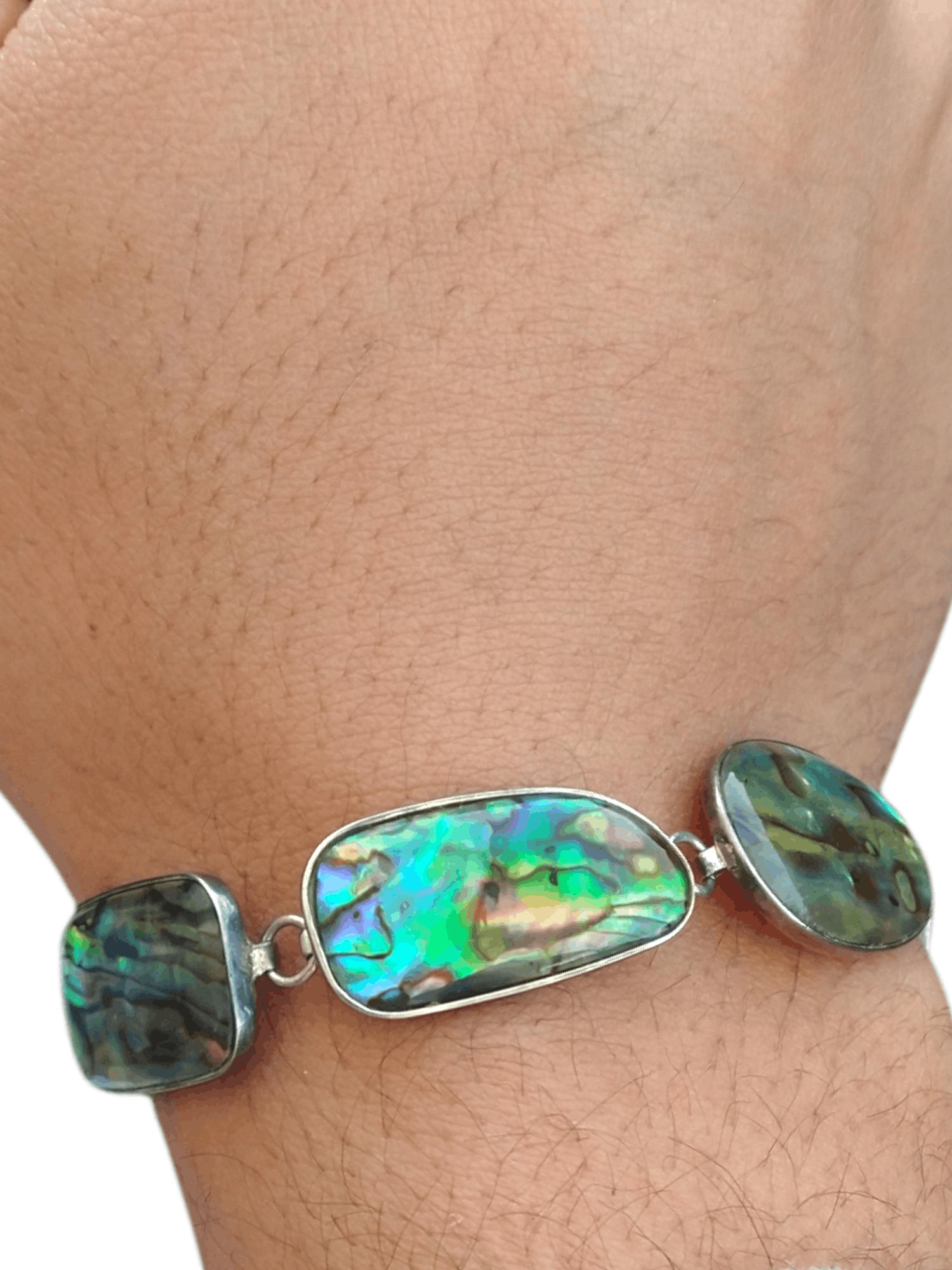 Jewelry × Sterling Silver Sterling Silver Bracelet Abalone 8" Chain .925 Size ONE SIZE - 10 Thumbnail