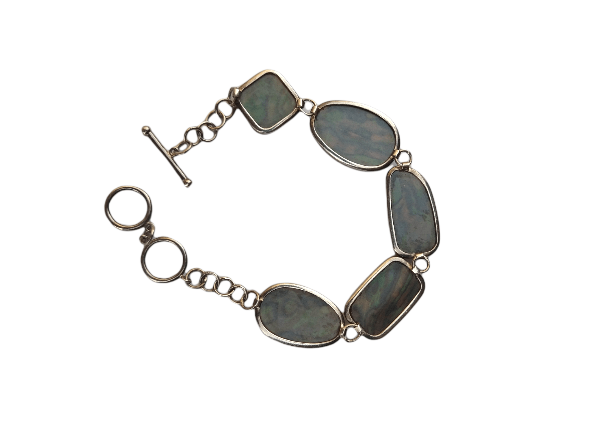 Jewelry × Sterling Silver Sterling Silver Bracelet Abalone 8" Chain .925 Size ONE SIZE - 6 Thumbnail
