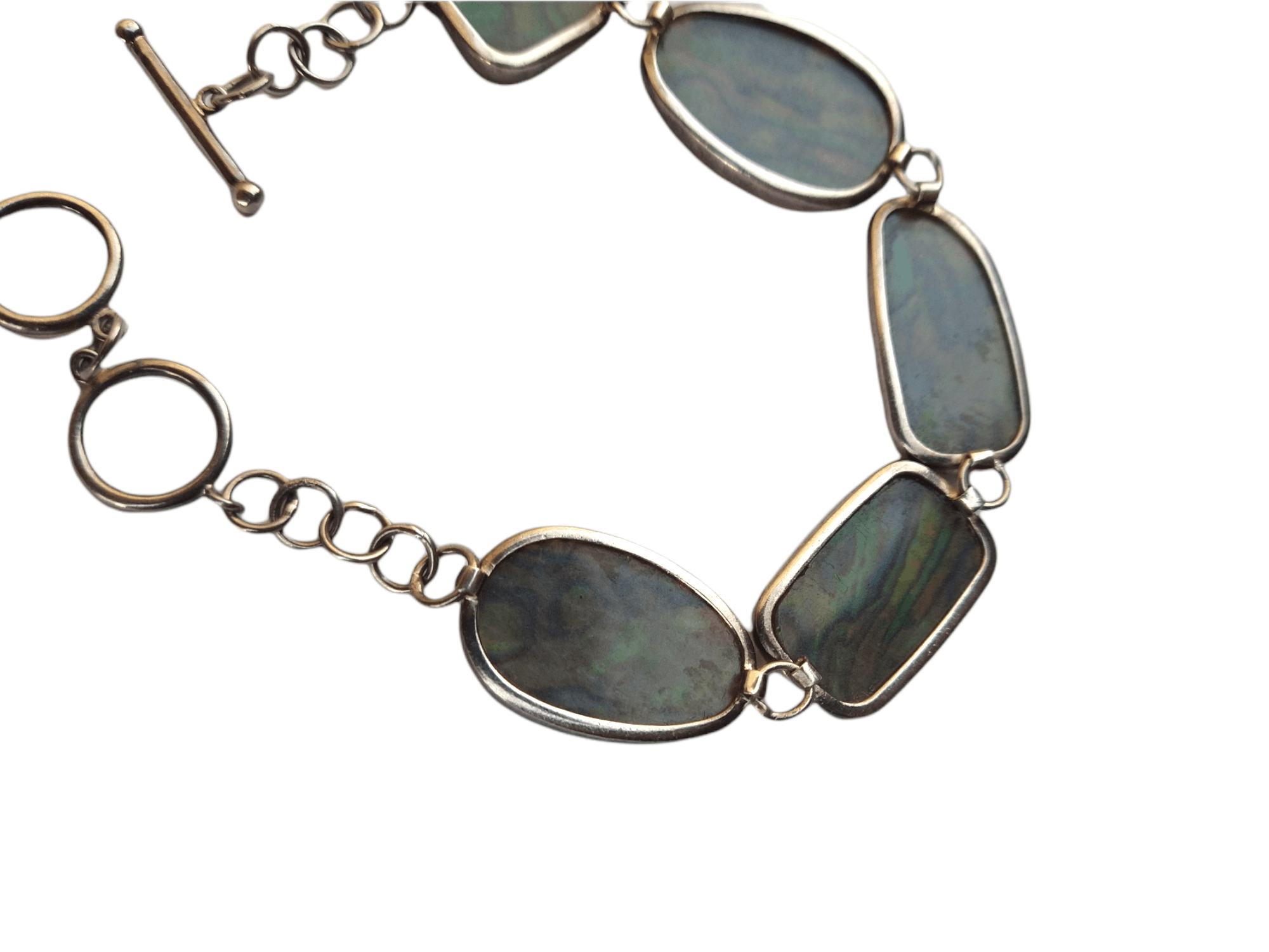 Jewelry × Sterling Silver Sterling Silver Bracelet Abalone 8" Chain .925 Size ONE SIZE - 7 Thumbnail