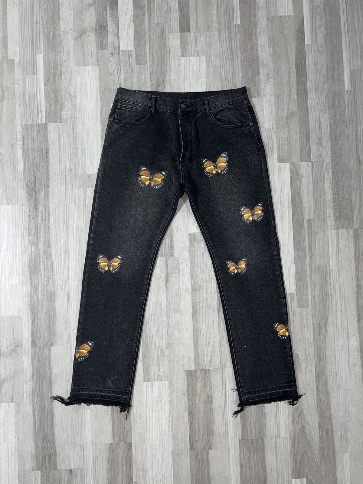 MNML BUTTERFLY DARK WASH DENIM JEANS Grailed