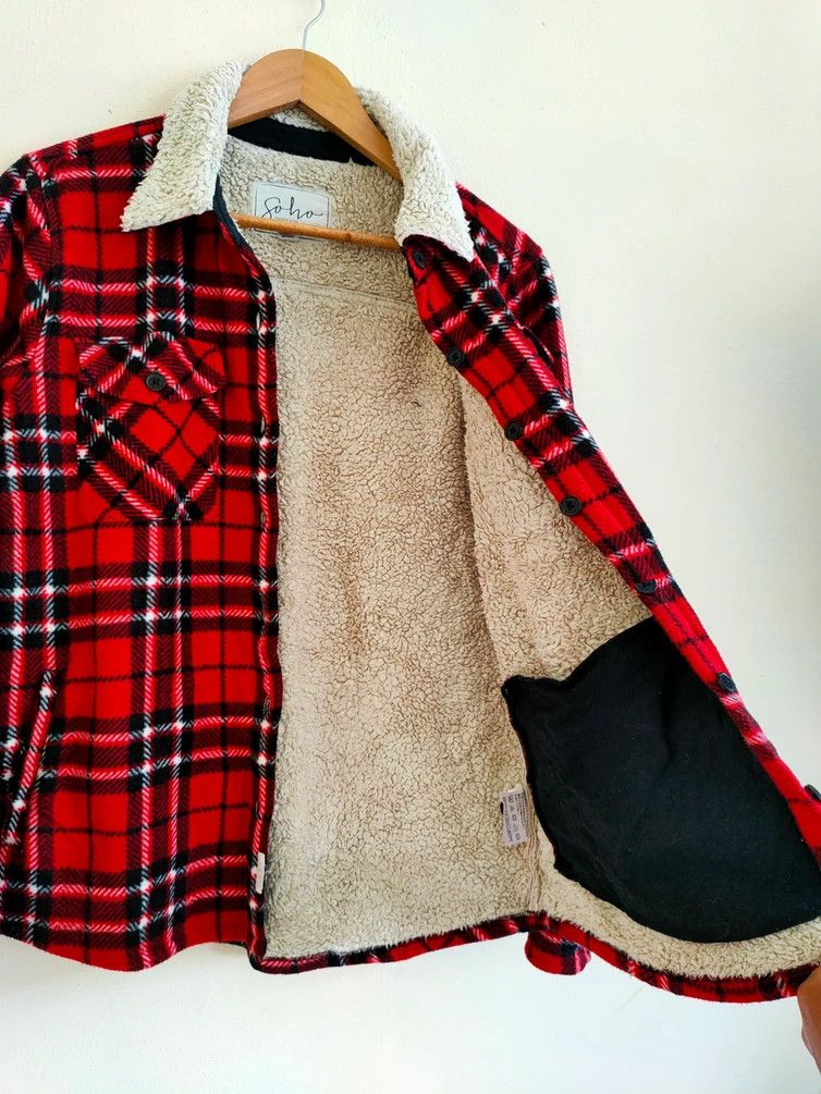 Flannel × Vintage Vintage Flannel Shirt Travis Scott Style Fleece inside Size US M / EU 48-50 / 2 - 5 Thumbnail