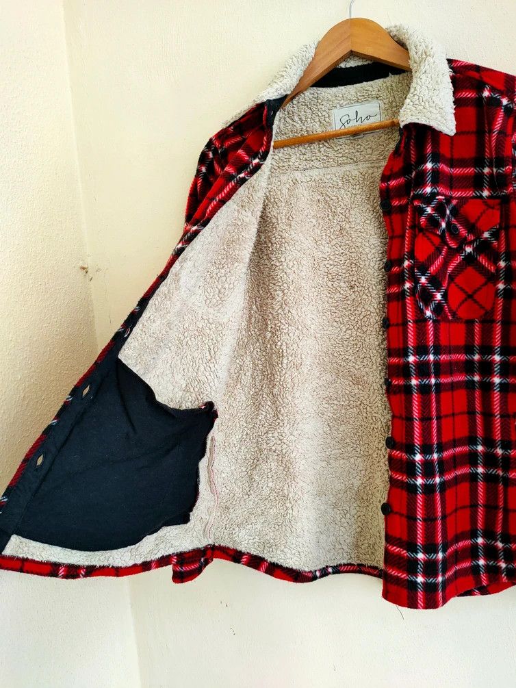Flannel × Vintage Vintage Flannel Shirt Travis Scott Style Fleece inside Size US M / EU 48-50 / 2 - 4 Thumbnail