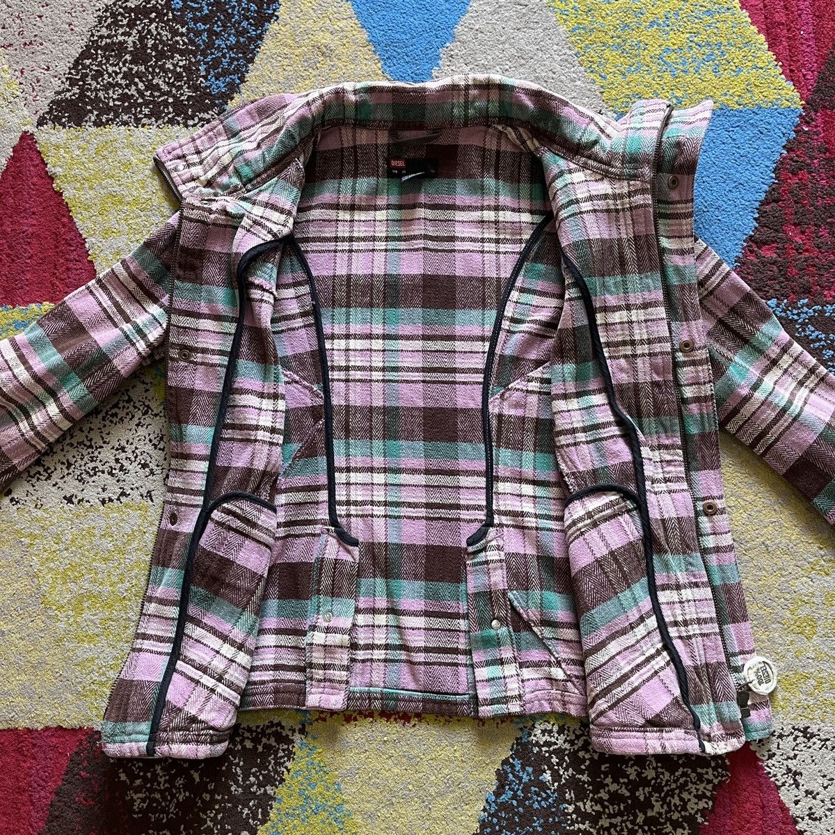Diesel × Vintage Diesel Black Cotton Jacket Flannel Made In Romania Size US XS / EU 42 / 0 - 10 Thumbnail