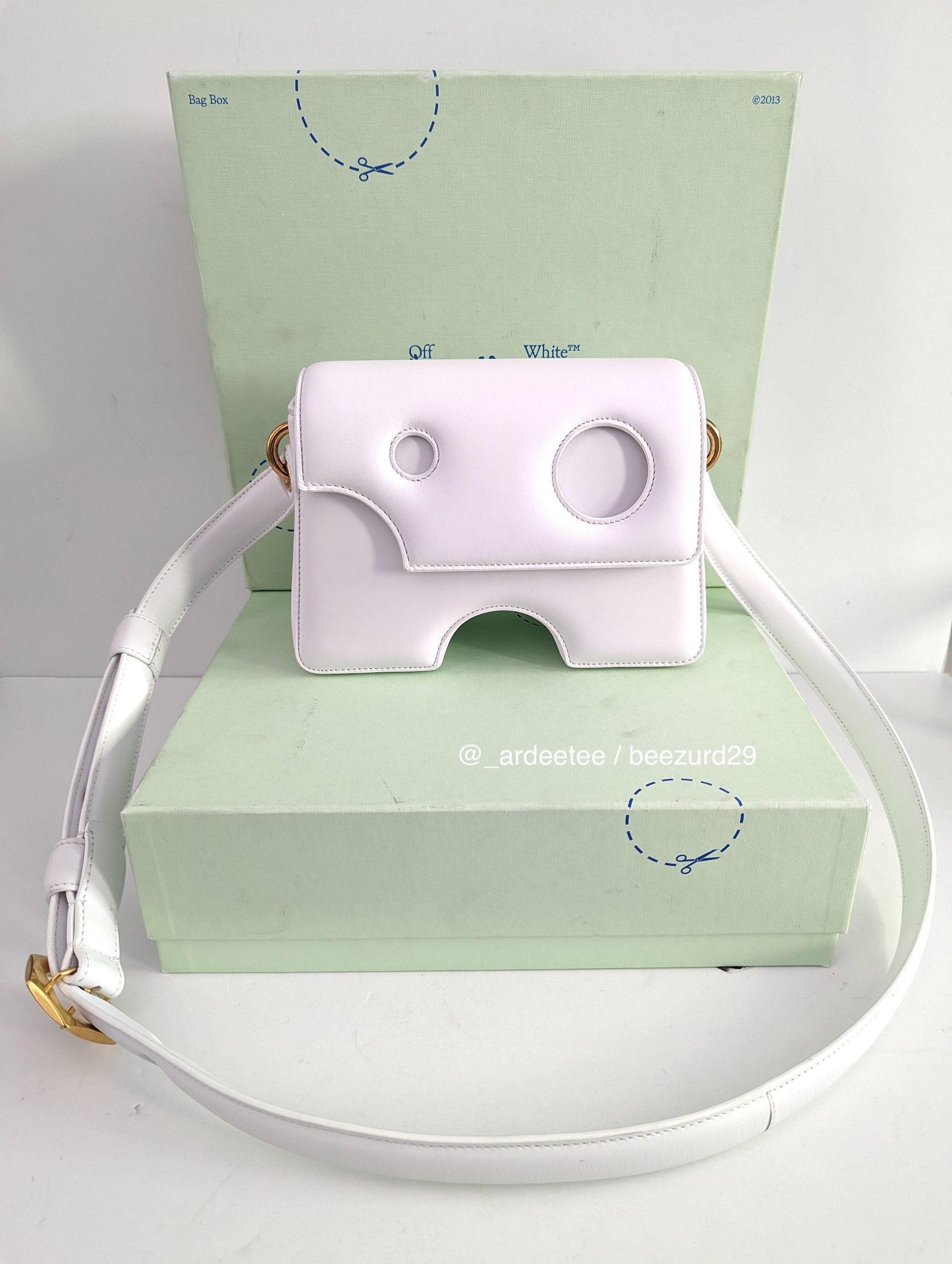 Off White New Burrow 22 Leather Crossbody Bag White/gold, Women's