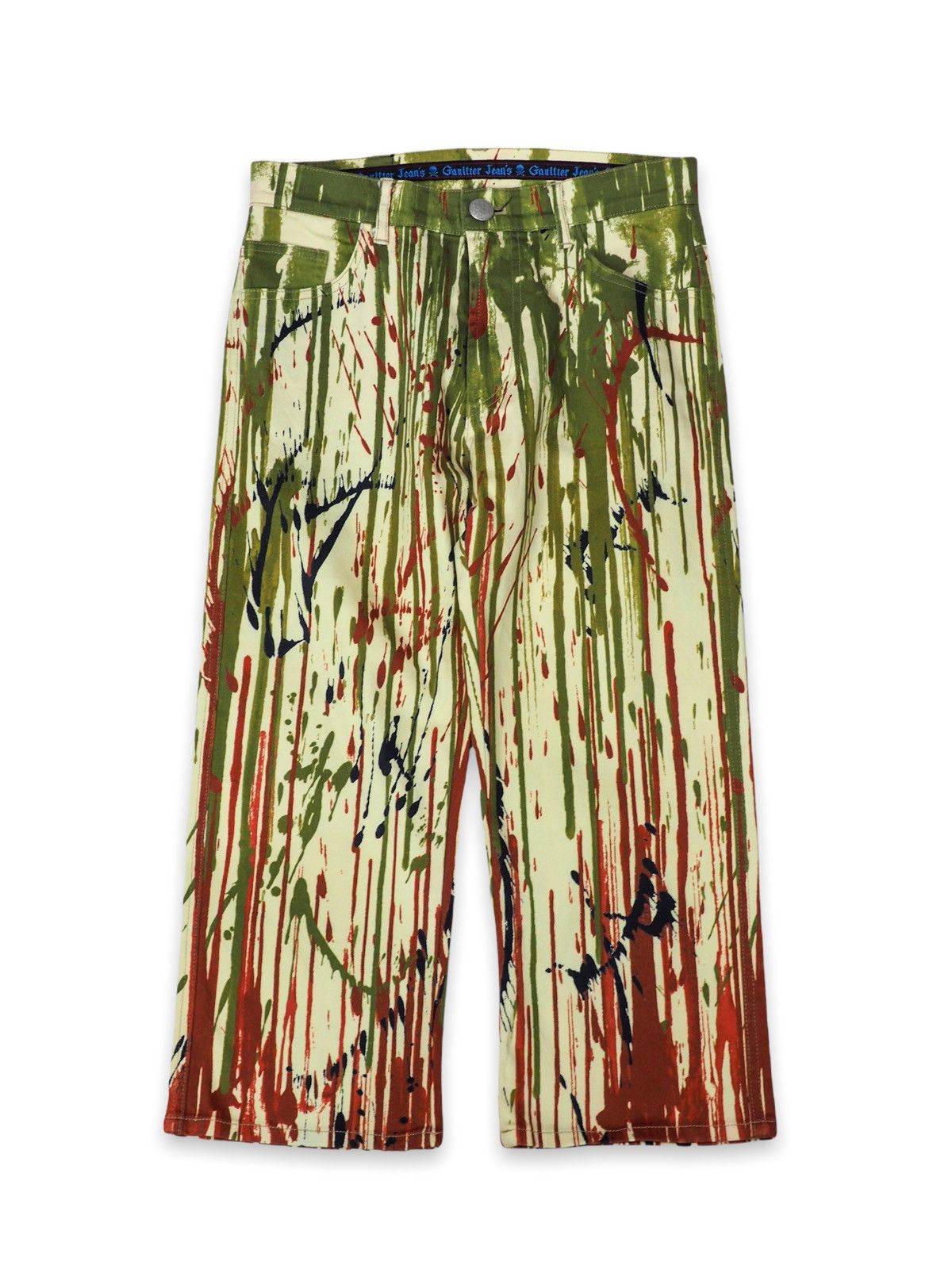 Jean Paul Gaultier AW98 Blood Paint Splatter Cropped Pants Size US 28 / EU 44 - 1 Thumbnail
