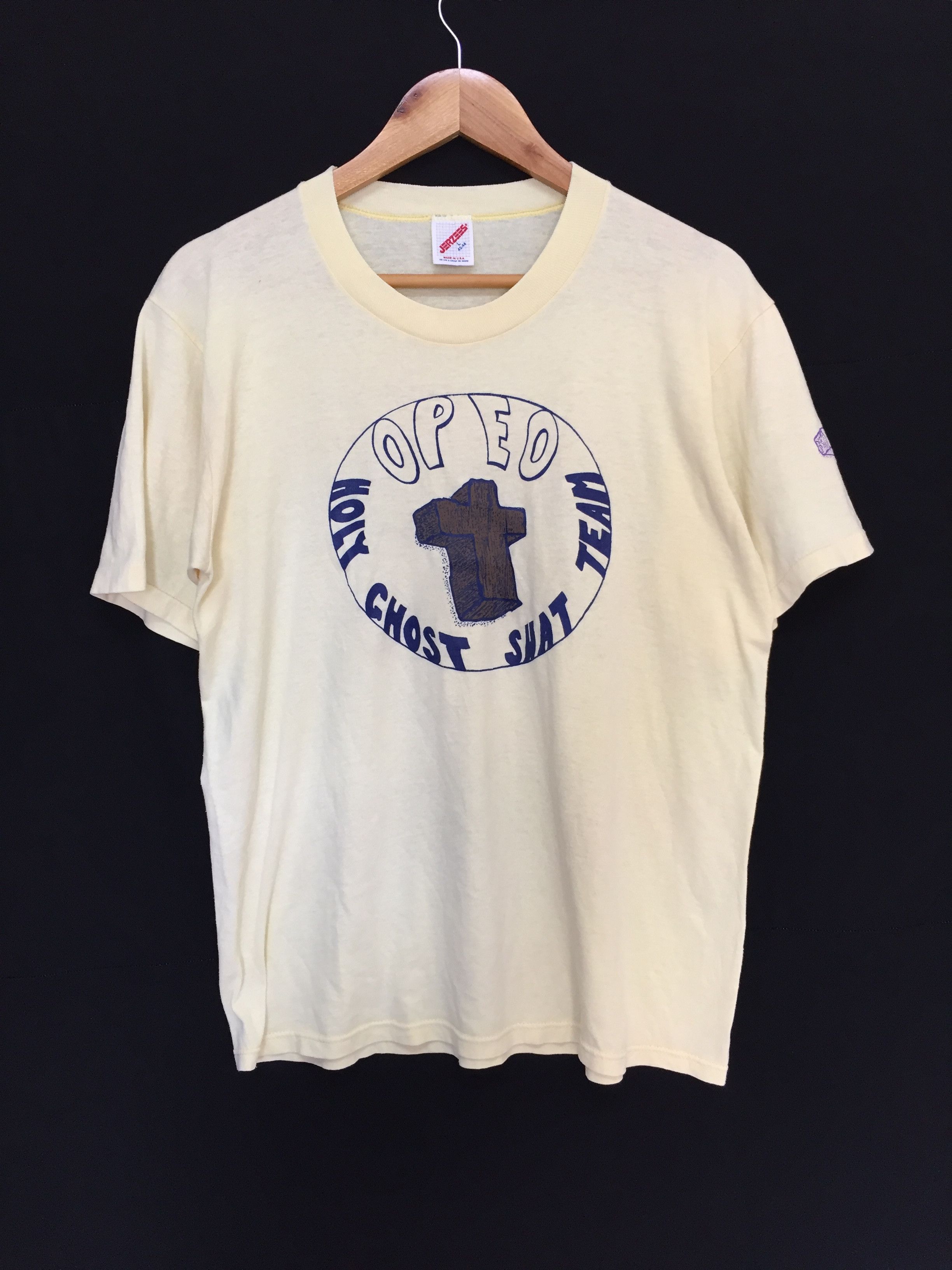 Jerzees × Vintage 80's 6:8 isaiah Jesus cross 50/50 poly cotton tee Size US M / EU 48-50 / 2 - 3 Thumbnail