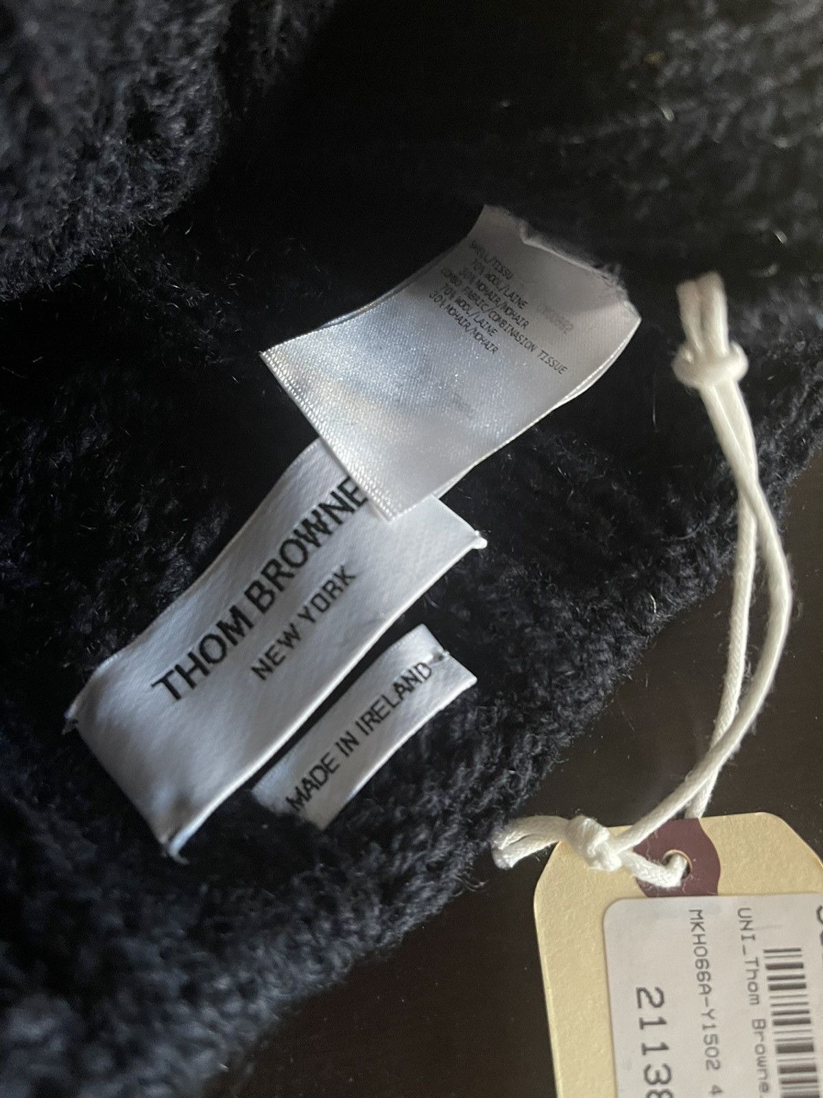 Thom Browne New with Tag, Funmix Aran Cable Hat w/ Stripes Size ONE SIZE - 4 Thumbnail