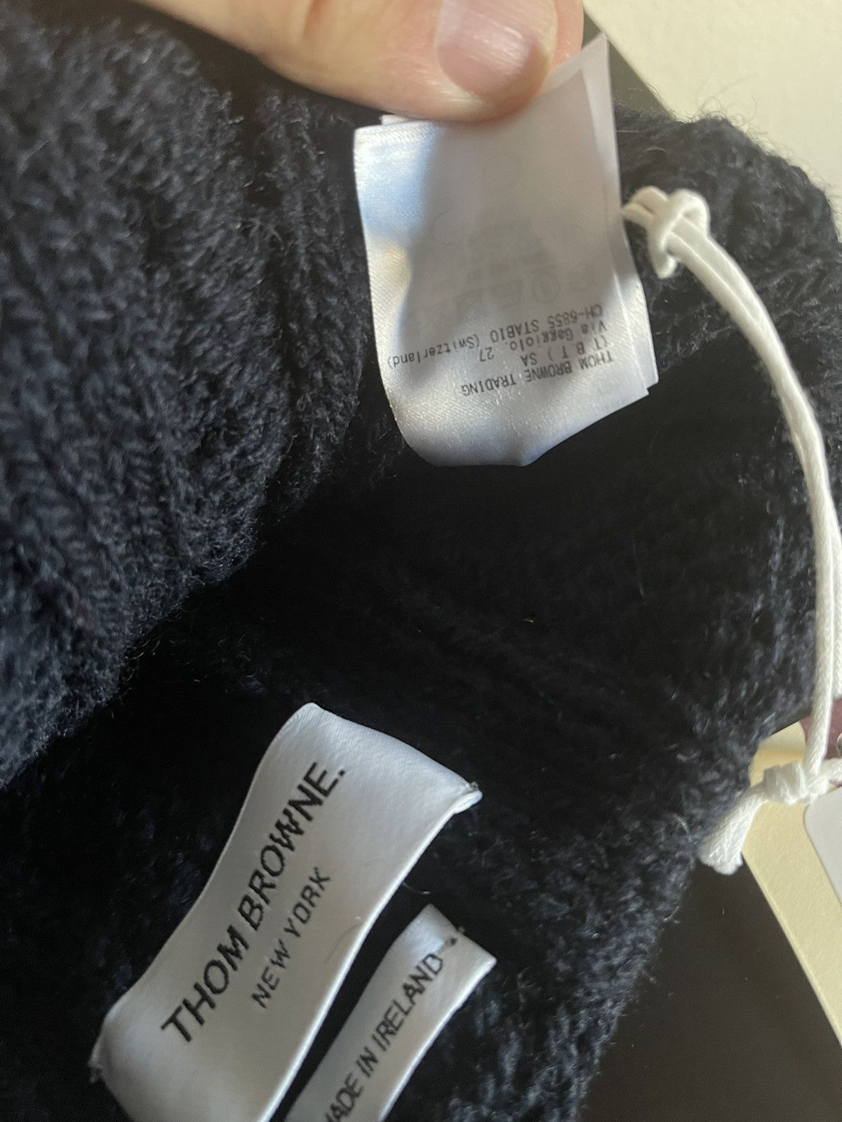 Thom Browne New with Tag, Funmix Aran Cable Hat w/ Stripes Size ONE SIZE - 5 Thumbnail