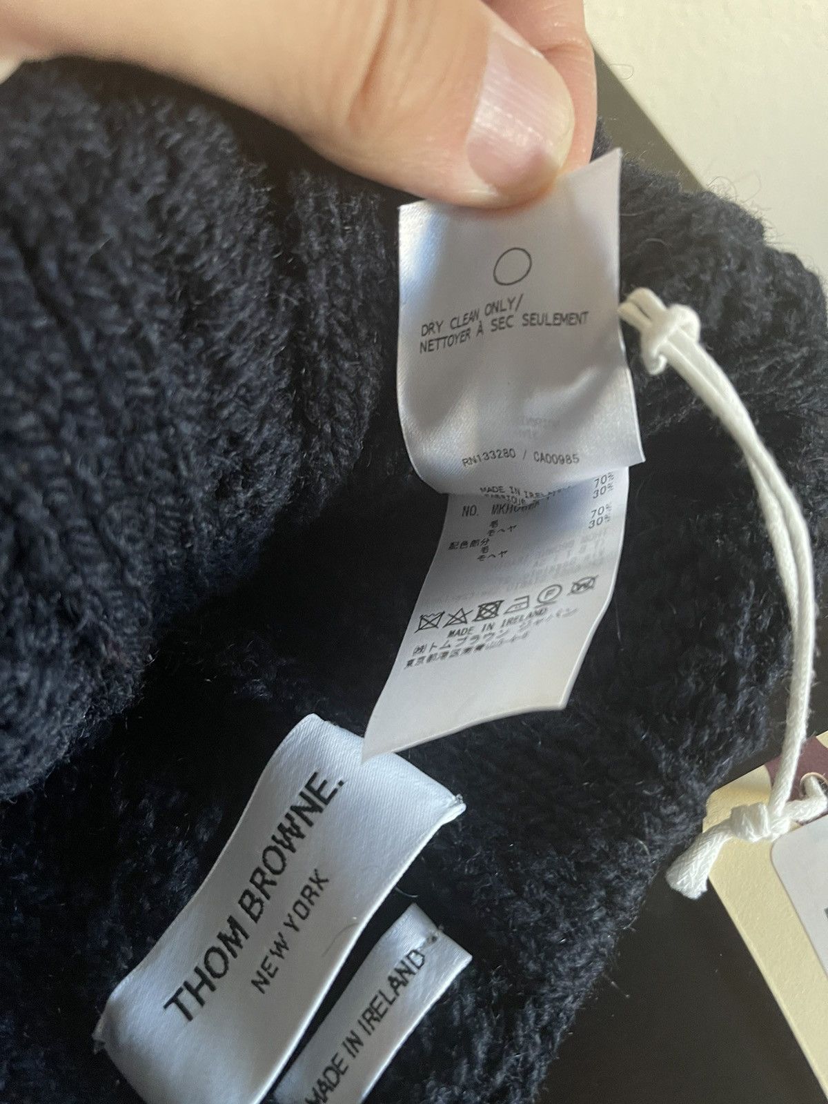 Thom Browne New with Tag, Funmix Aran Cable Hat w/ Stripes Size ONE SIZE - 6 Thumbnail