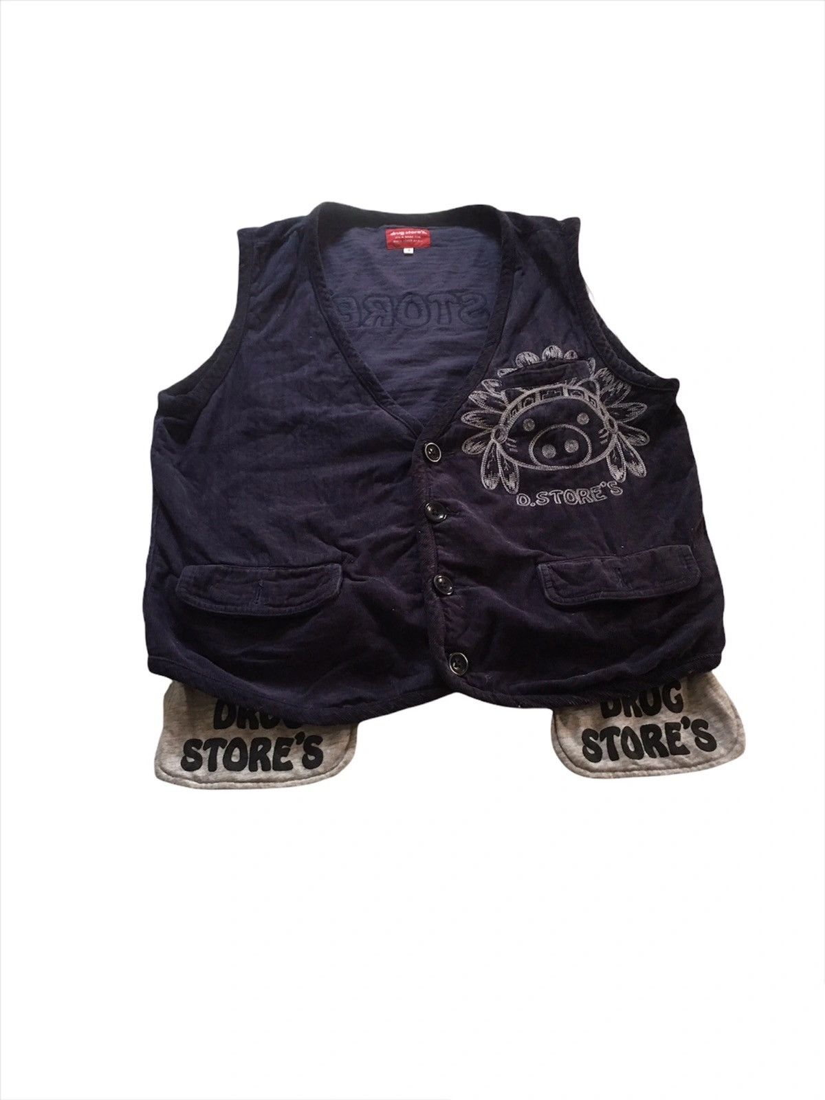 Japanese Brand × Vintage 🔥Drug Store's Mega Rare Styles Vests Size US S / EU 44-46 / 1 - 3 Thumbnail
