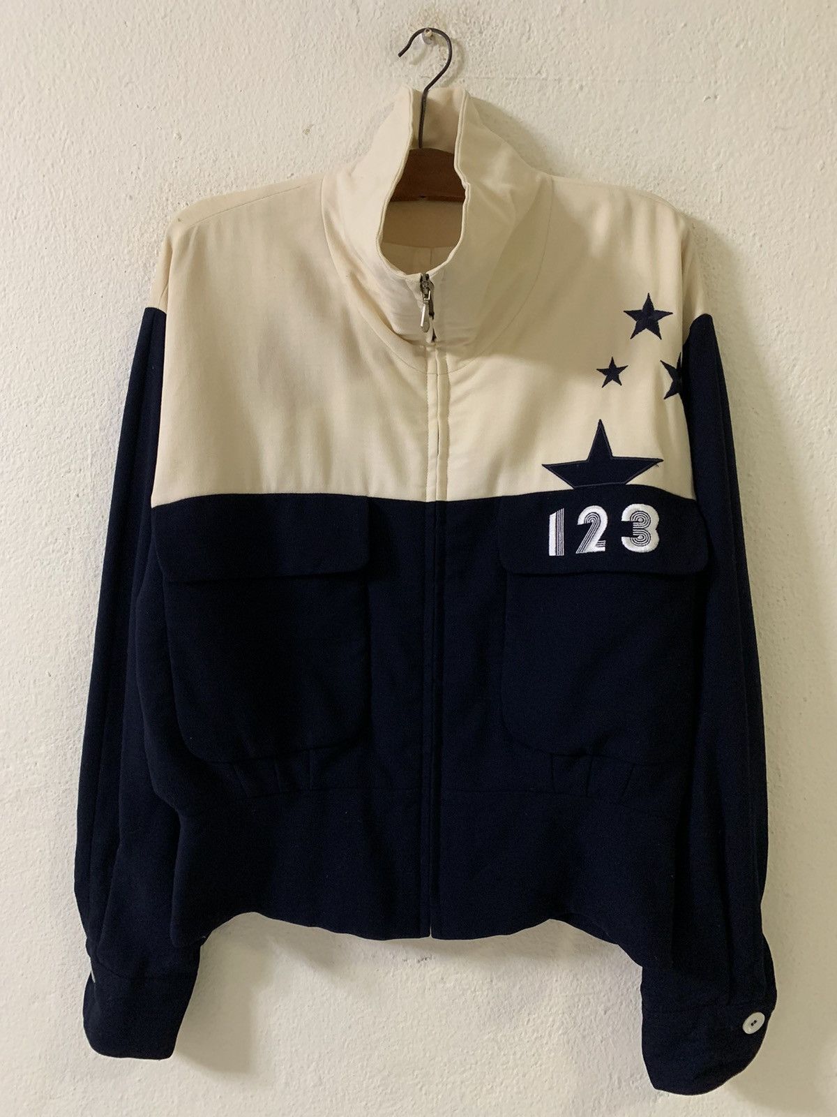 image of Designer Laurel 5 Stars Jacket in Black/Cream, Men's (Size Large)