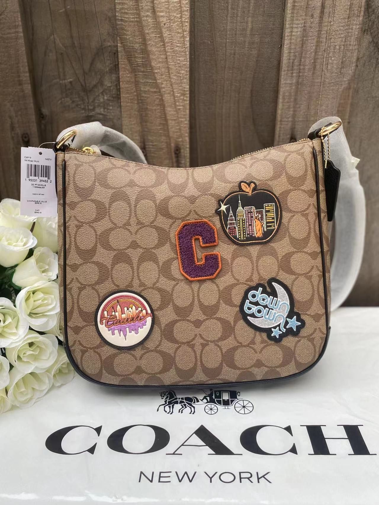 Coach Coach Ellie File Bag In Signature Canvas With Disco Patches | Grailed