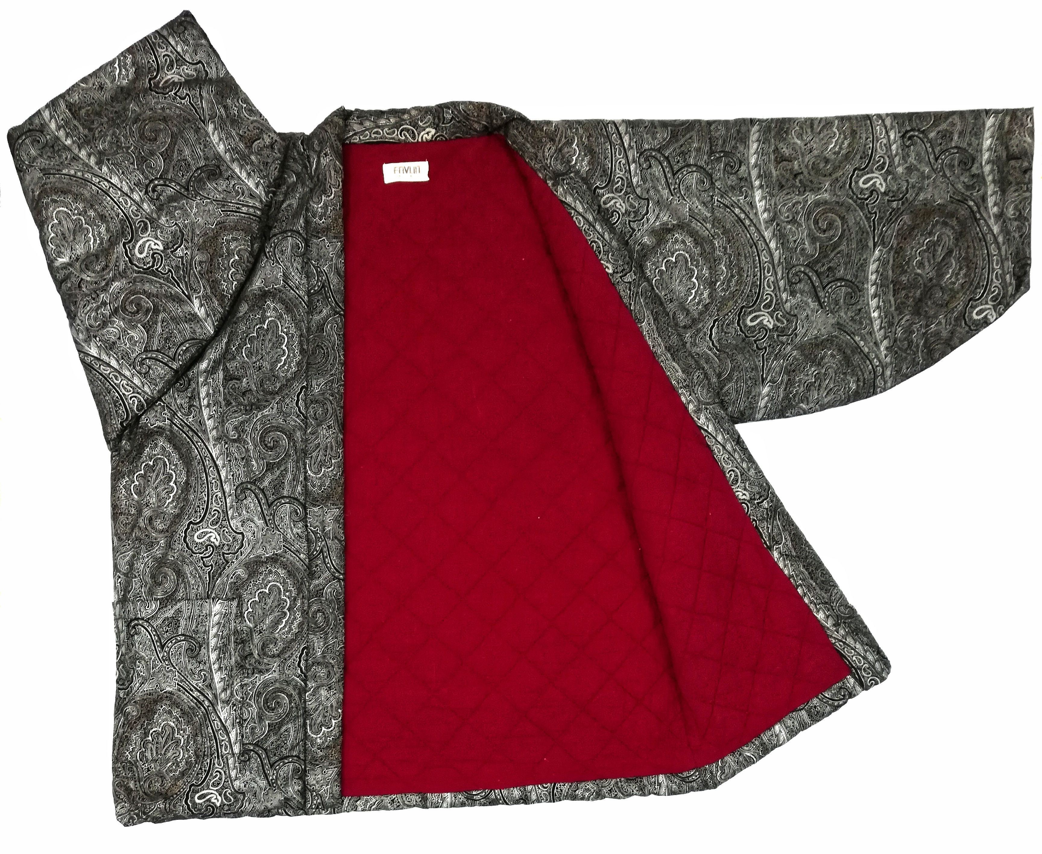 image of Art Comes First Style Visvim Lhamo Shirt Bandana Kimono Red Kerchief in Silver, Men's (Size Large)