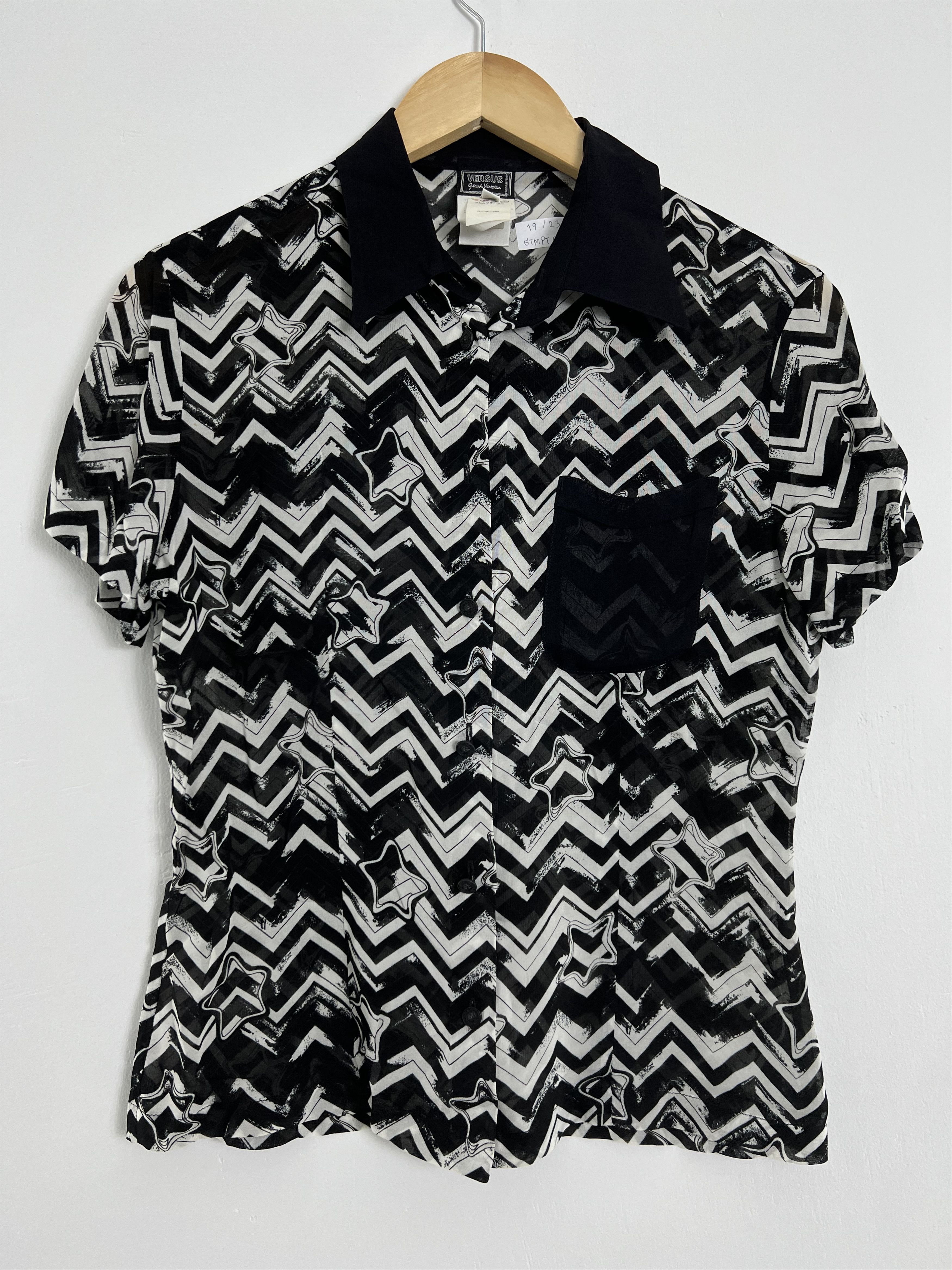 Versus Versace Vintage Versus Gianni Versace see through blouse GTMPT084 Size M / US 6-8 / IT 42-44 - 1 Thumbnail