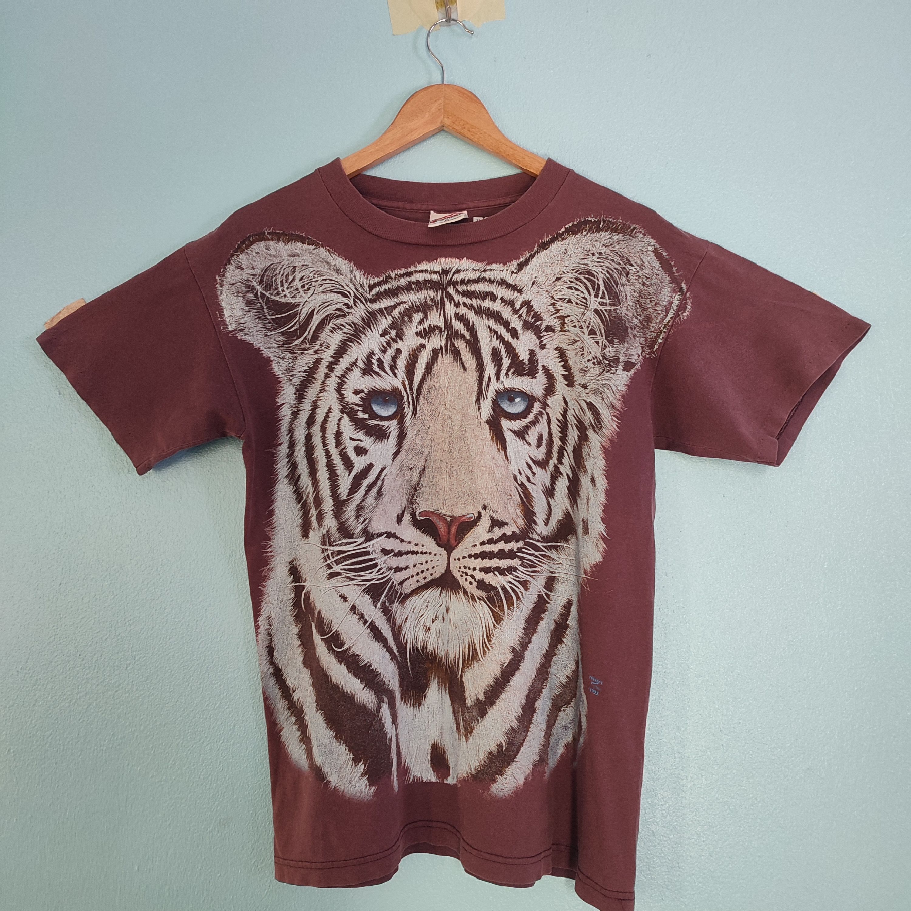 Vintage TIGER Animal Big Print Streetwear Vintage 90's Tshirt Size US M / EU 48-50 / 2 - 1 Thumbnail
