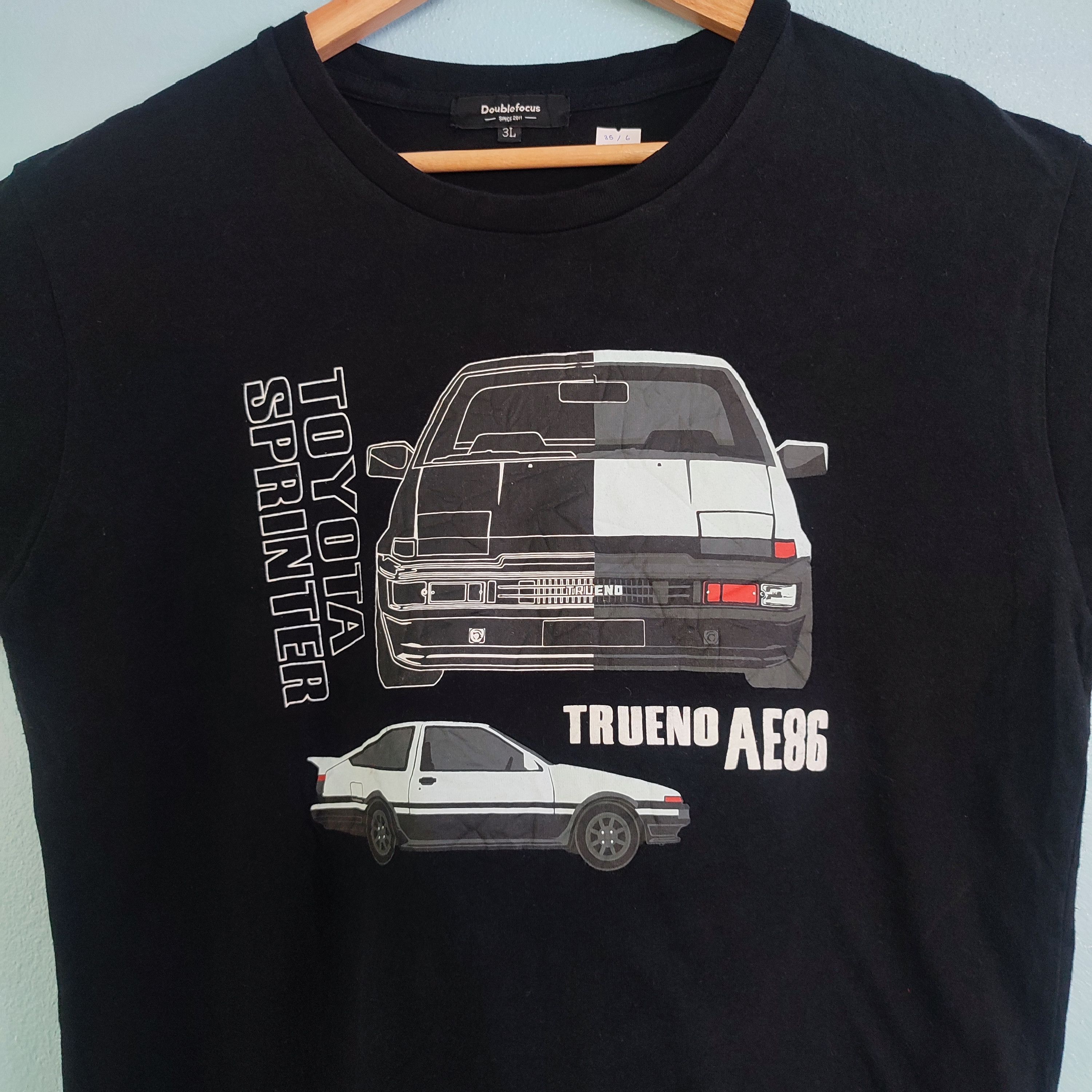 Japanese Brand TOYOTA AE86 SPRINTER Initial D Style Racing Car Tshirt Size US L / EU 52-54 / 3 - 2 Thumbnail