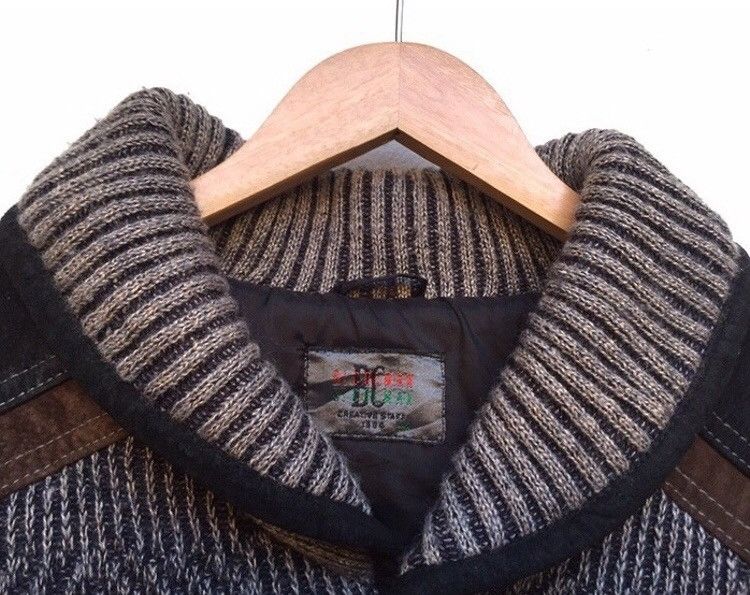 Vintage 🔥Bi Colman Leather And Knitwear Jacket Size US L / EU 52-54 / 3 - 5 Thumbnail