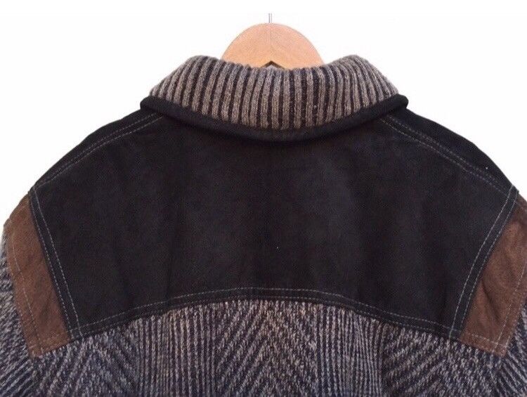 Vintage 🔥Bi Colman Leather And Knitwear Jacket Size US L / EU 52-54 / 3 - 4 Thumbnail