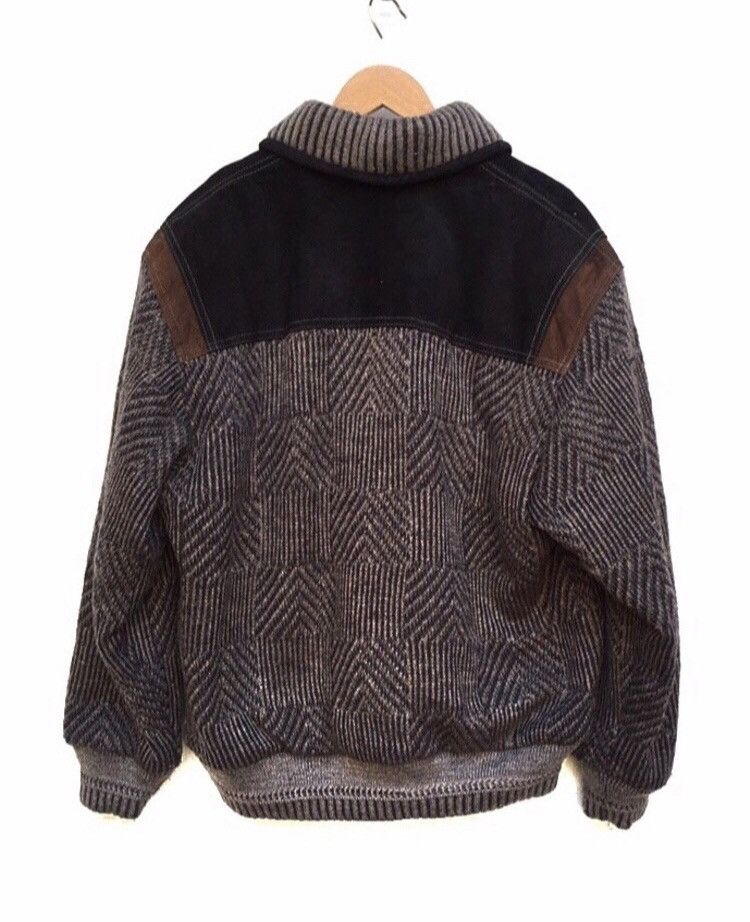 Vintage 🔥Bi Colman Leather And Knitwear Jacket Size US L / EU 52-54 / 3 - 2 Thumbnail