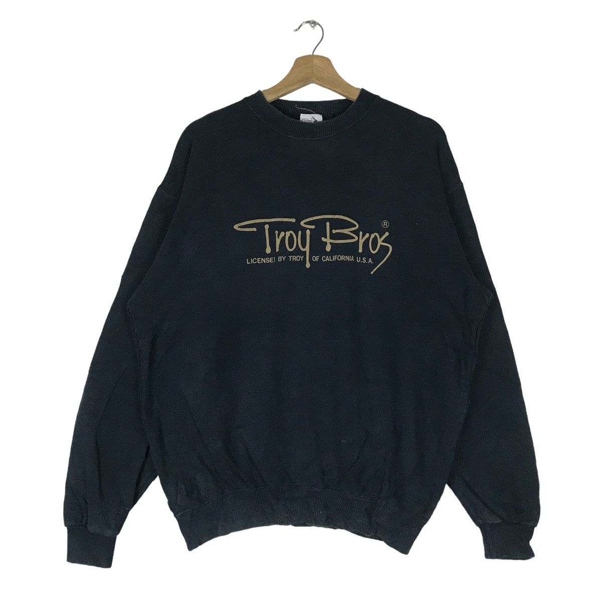 Vintage Troy Bros Spell Out Pullover Jumper Sweatshirt