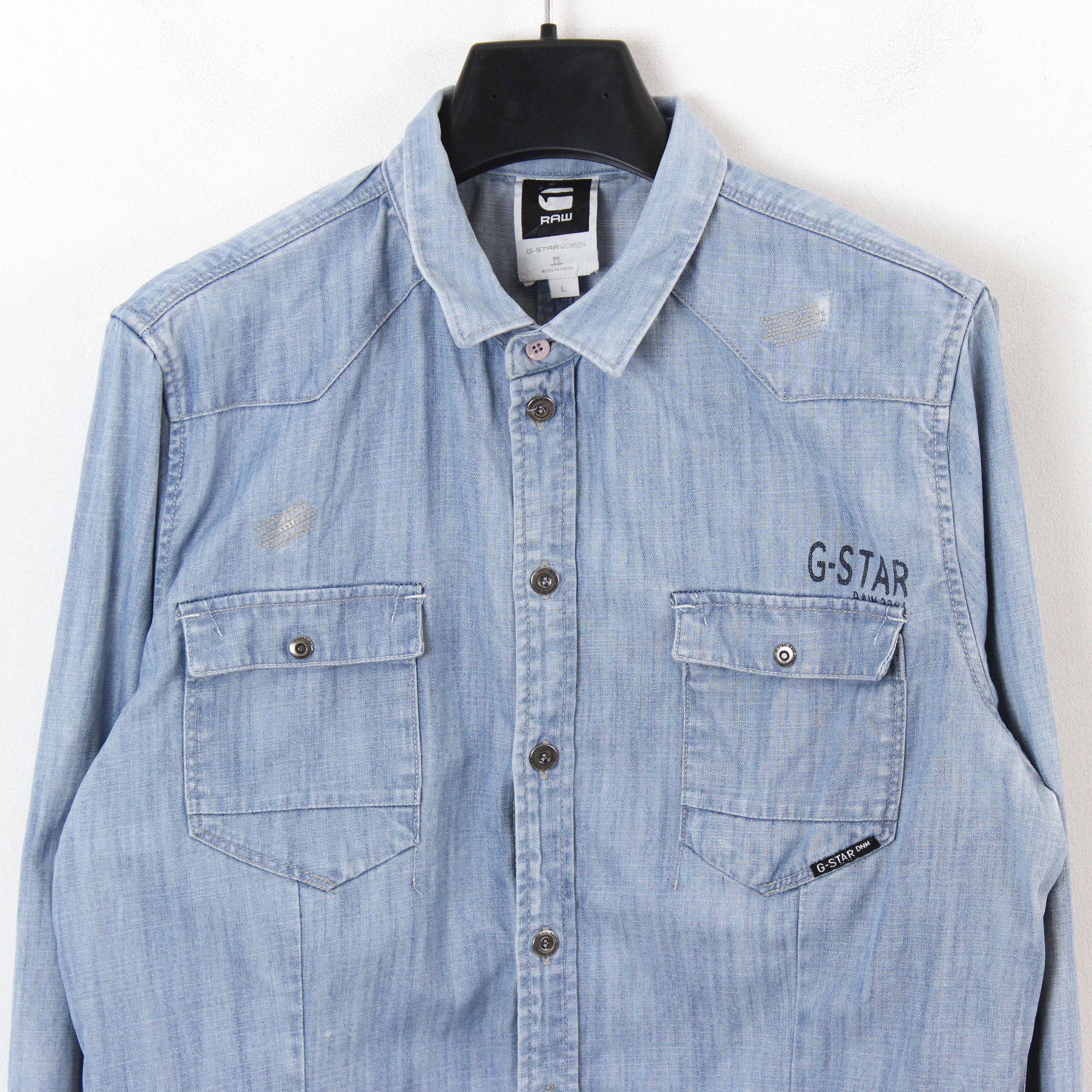 G-Star LEGION SLIM DENIM Women L Jean Jacket Long Sleeved Shirt Top Size M / US 6-8 / IT 42-44 - 2 Thumbnail