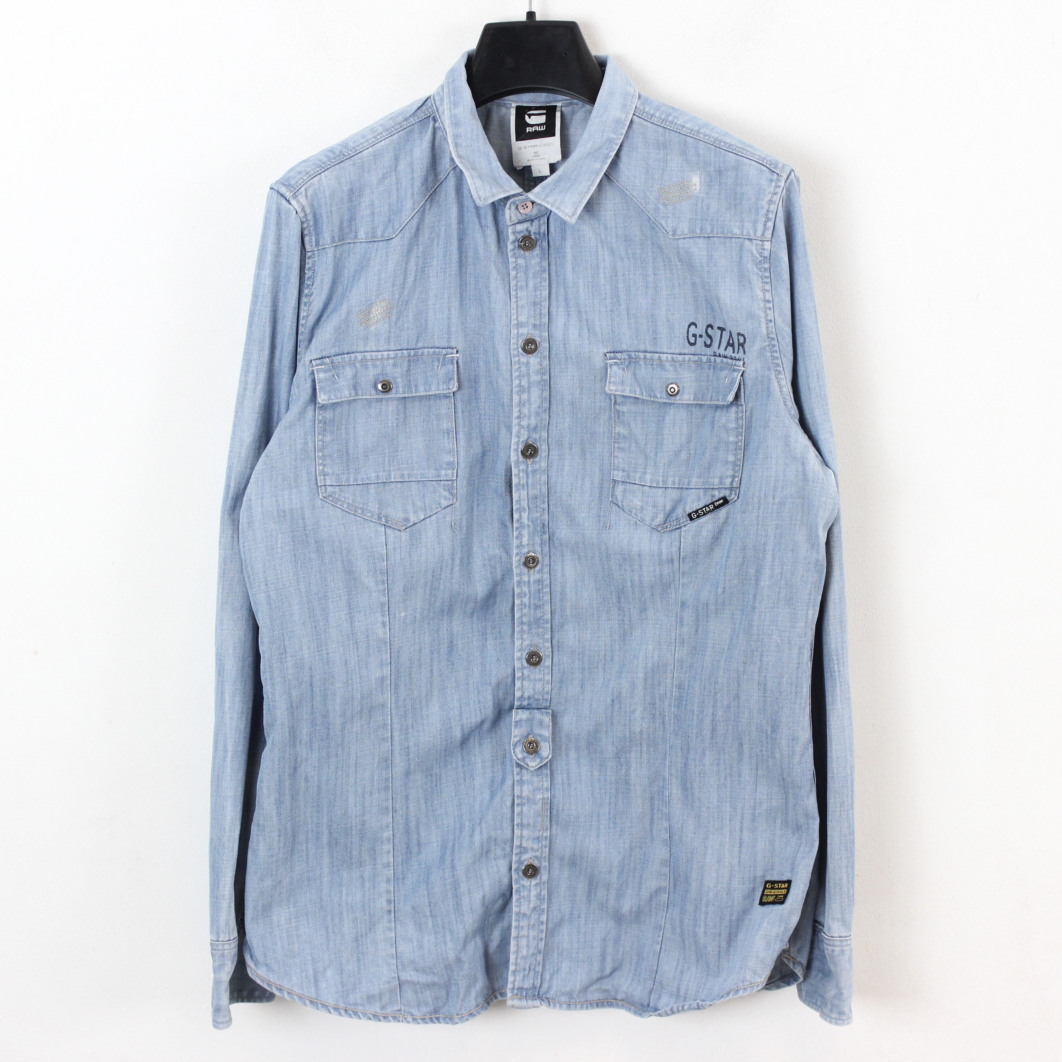 G-Star LEGION SLIM DENIM Women L Jean Jacket Long Sleeved Shirt Top Size M / US 6-8 / IT 42-44 - 1 Thumbnail