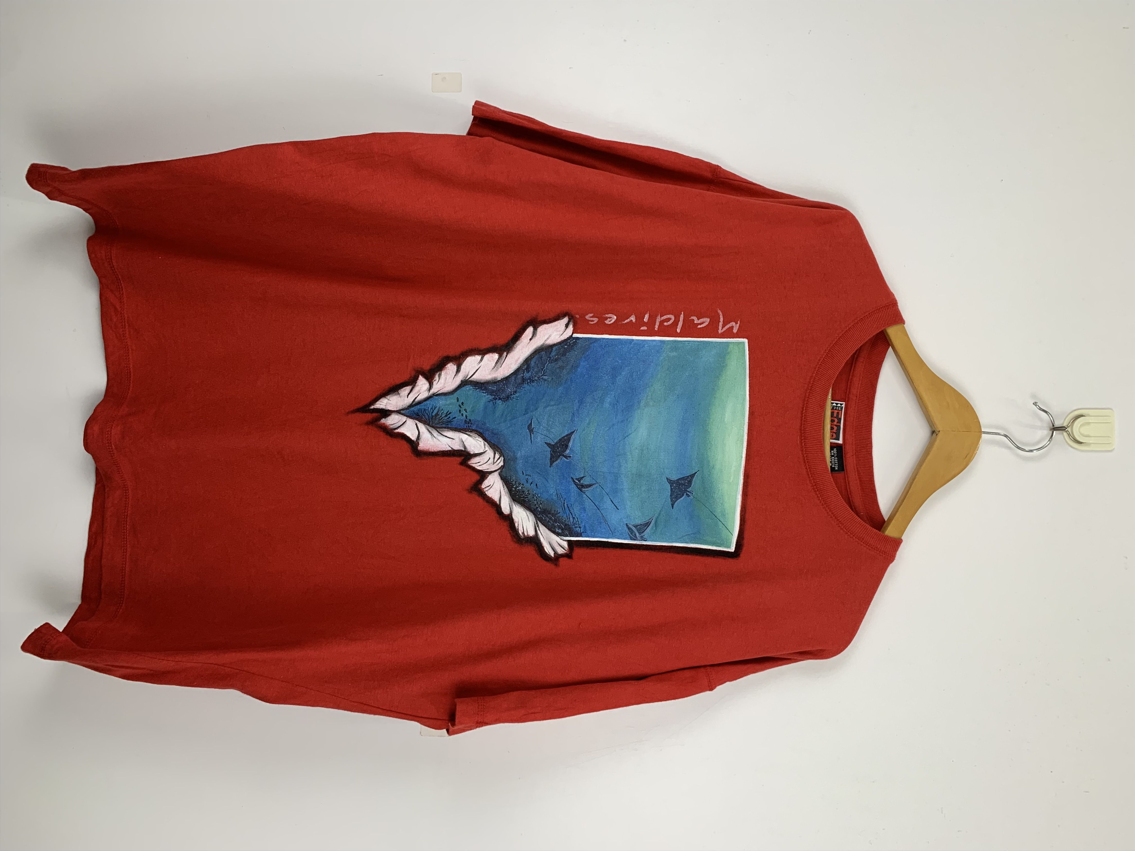 image of 1990X Clothing x Nfl Vintage 90's Nflp Maldives T Shirt in Red, Men's (Size XL)