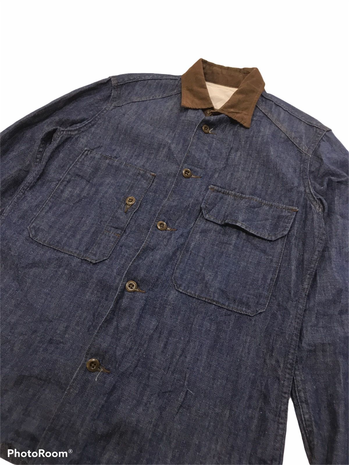 Tete Homme TETE HOMME AVANT-GARDE BIG POCKETS DENIM SHIRT BUTTON UPS Size US S / EU 44-46 / 1 - 3 Thumbnail