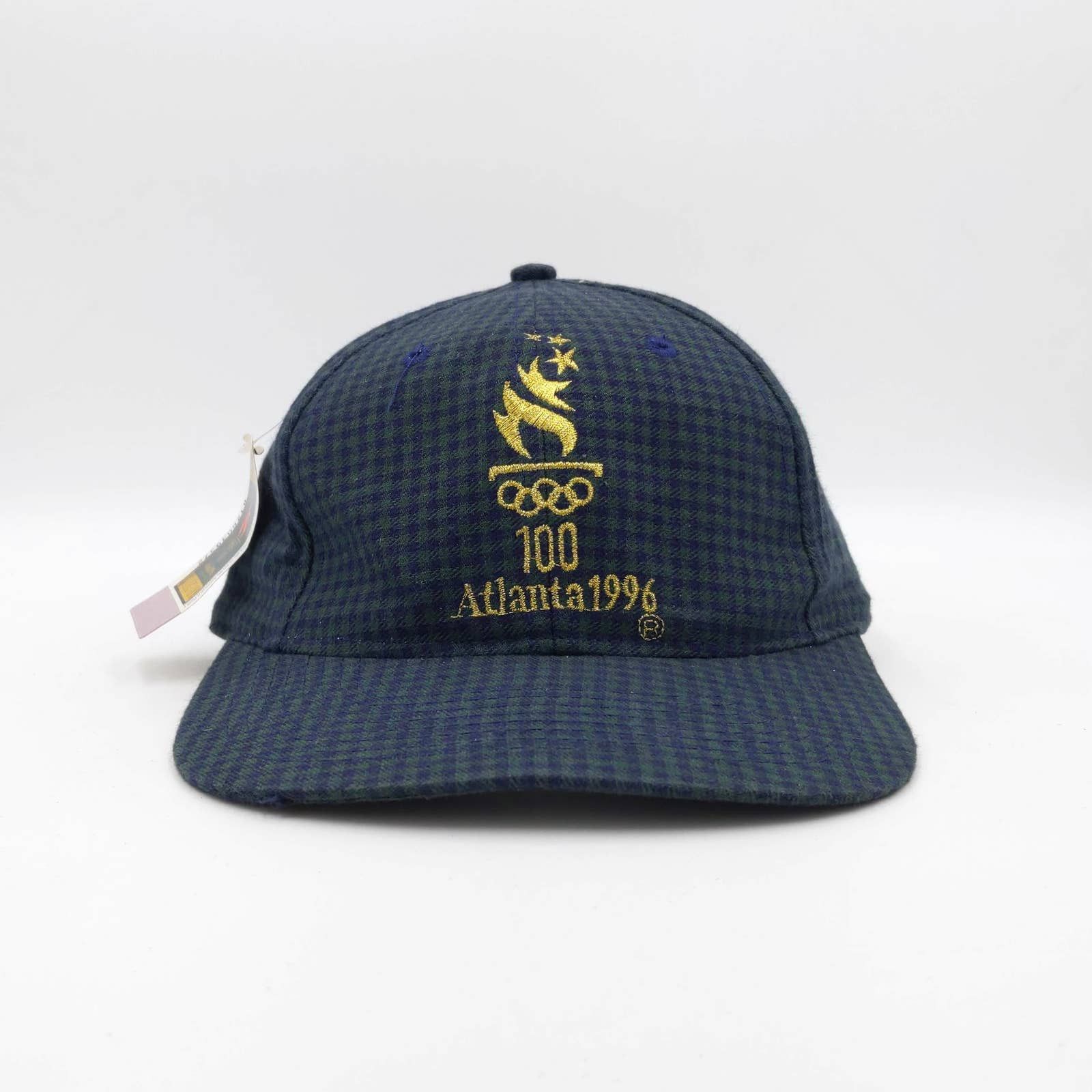 Vintage Vintage Olympics Atlanta 1996 Plaid Checker Trucker Hat NWT Size ONE SIZE - 2 Thumbnail