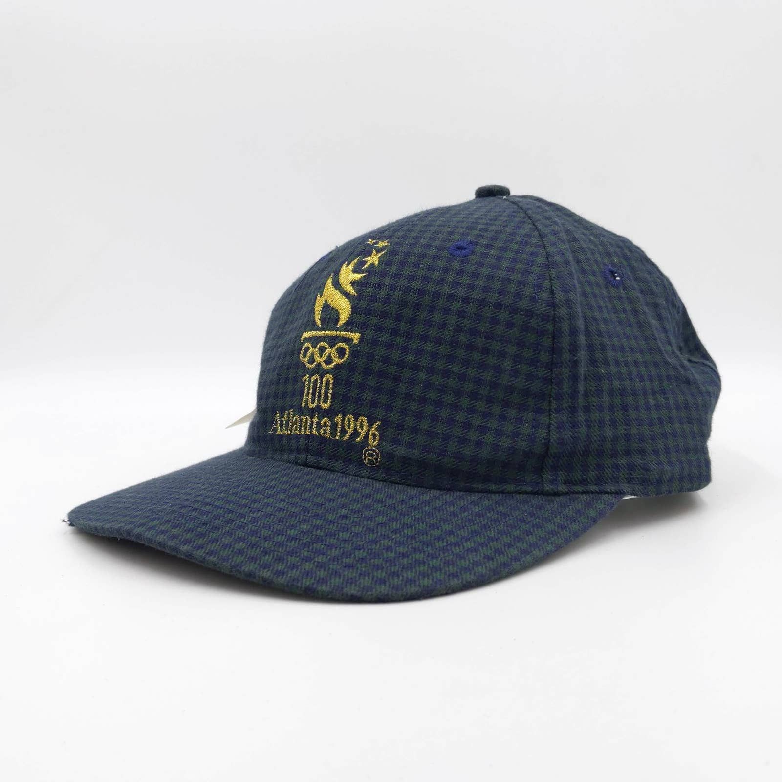Vintage Vintage Olympics Atlanta 1996 Plaid Checker Trucker Hat NWT Size ONE SIZE - 3 Thumbnail
