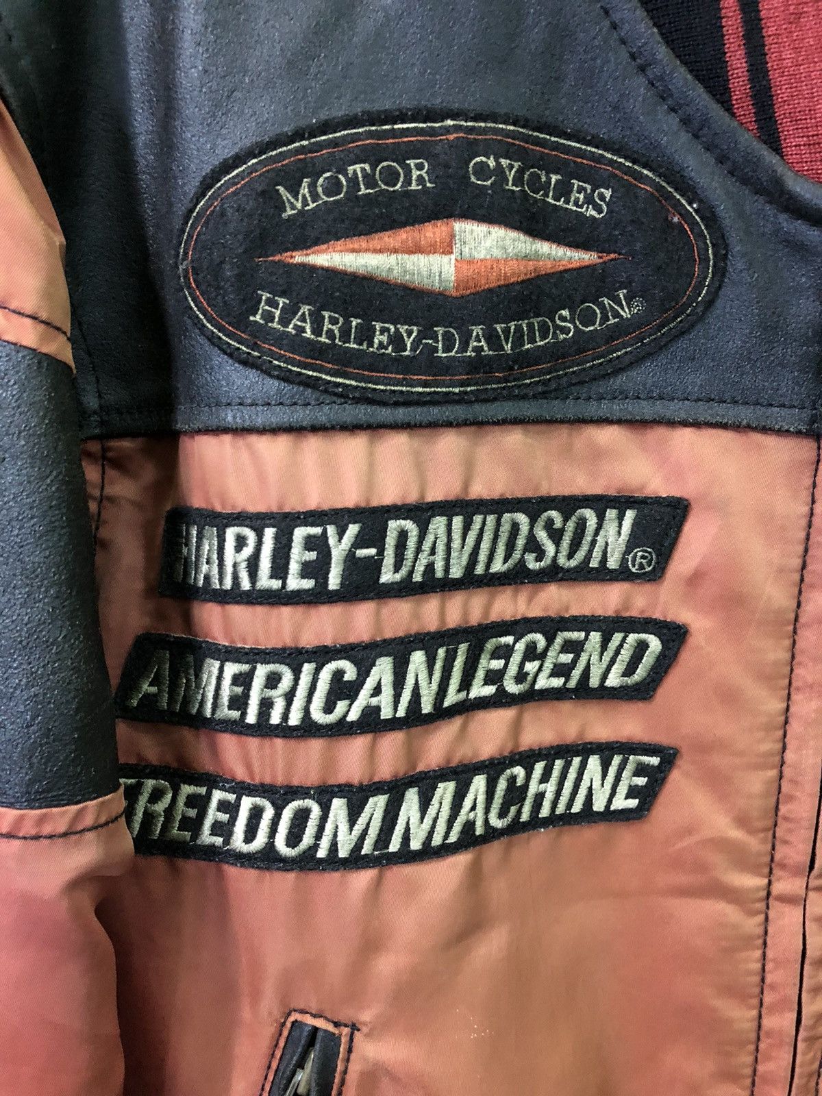 Harley Davidson × Vintage Vintage Sunfaded Harley Davidson Leather Bomber Jacket Size US M / EU 48-50 / 2 - 3 Thumbnail