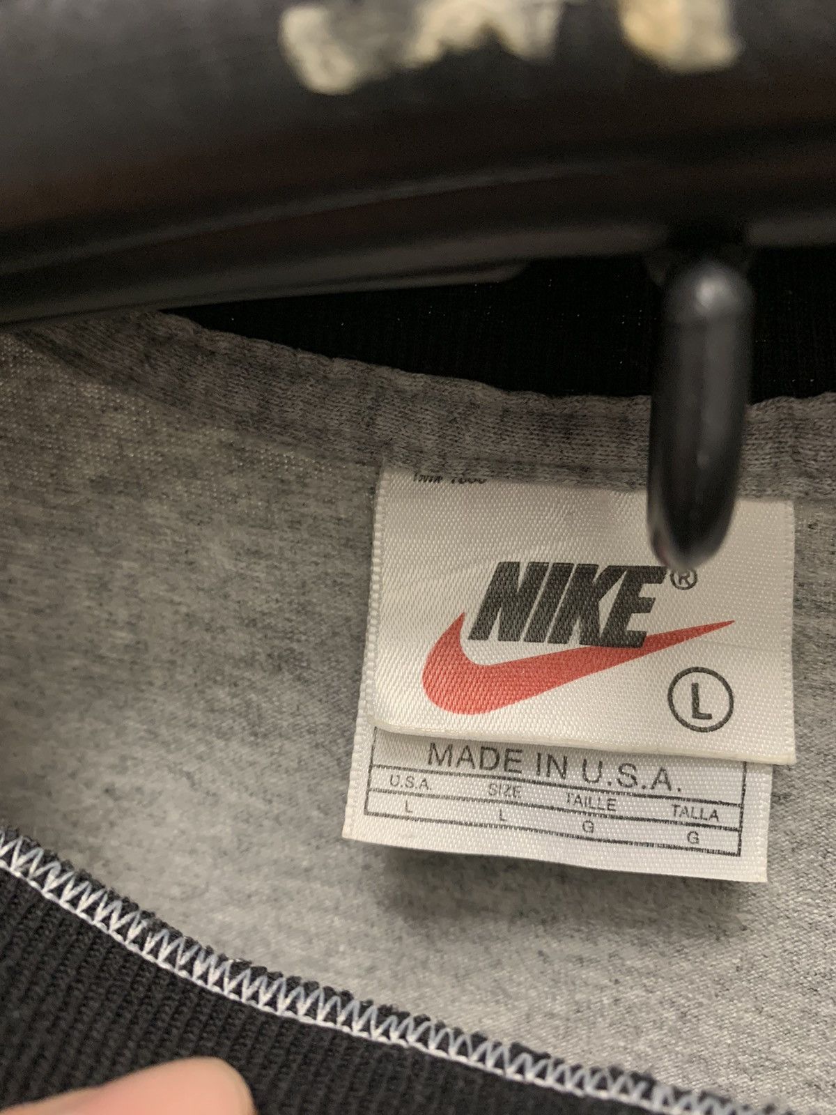 Nike × Vintage Nike vintage grey t-shirt L sz made in Usa red tags big logo Size US L / EU 52-54 / 3 - 4 Thumbnail