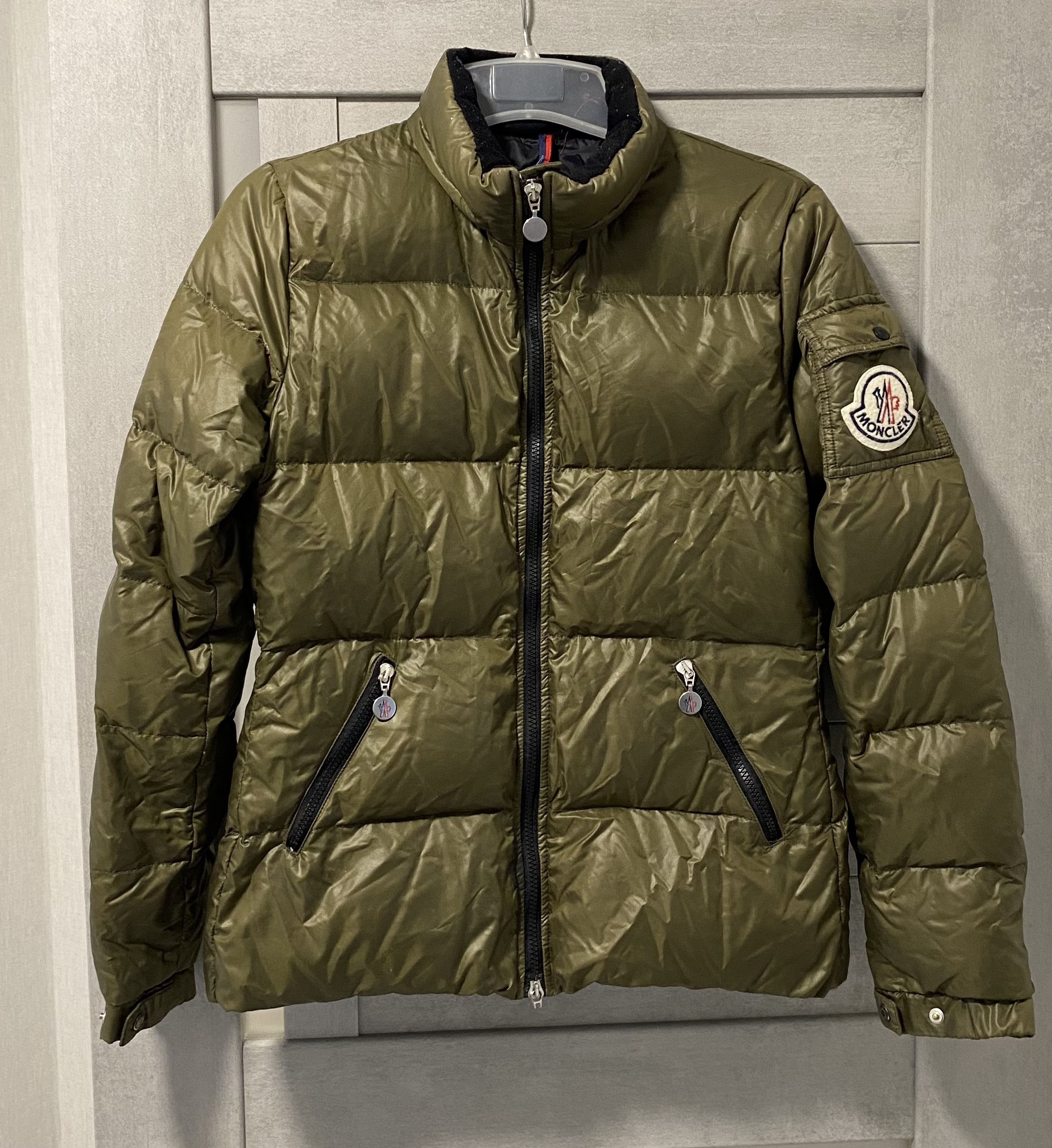 image of Moncler Olive Puffer Jacket, Women's (Size Small)