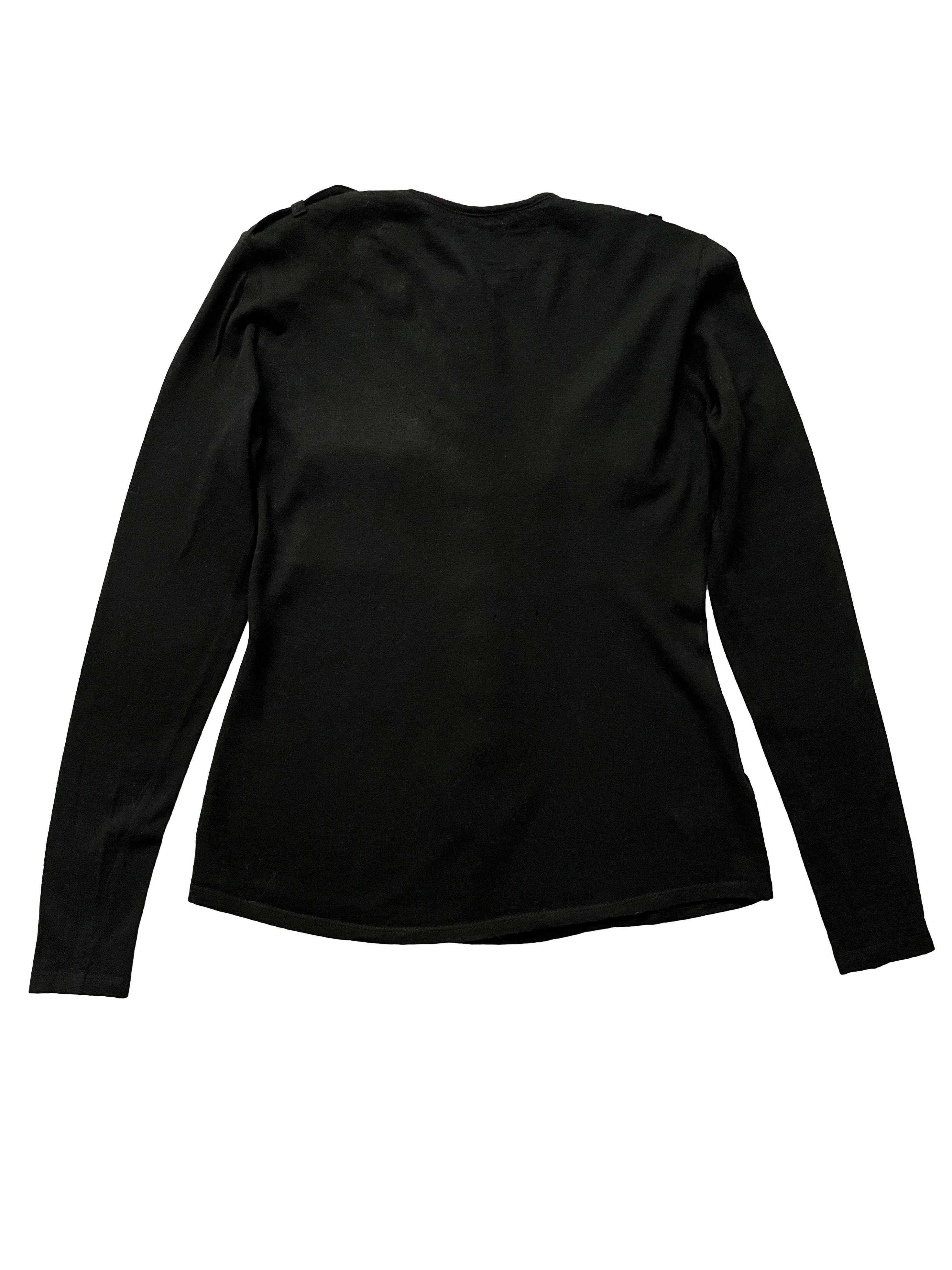 Balmain ⚡️QUICK SALE⚡️Balmain Black Wool Knit Top with Buttons Size M / US 6-8 / IT 42-44 - 2 Thumbnail
