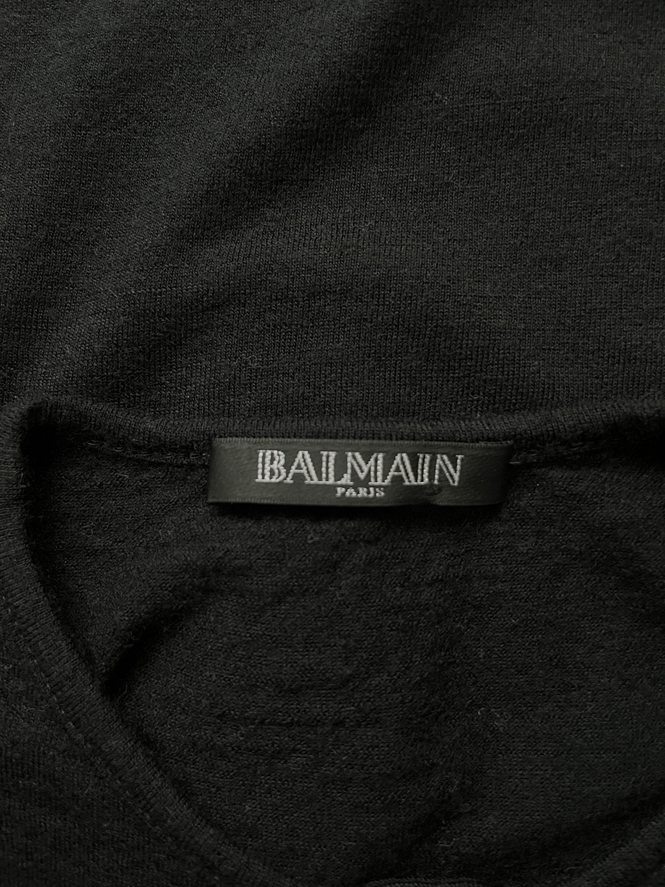 Balmain ⚡️QUICK SALE⚡️Balmain Black Wool Knit Top with Buttons Size M / US 6-8 / IT 42-44 - 3 Thumbnail
