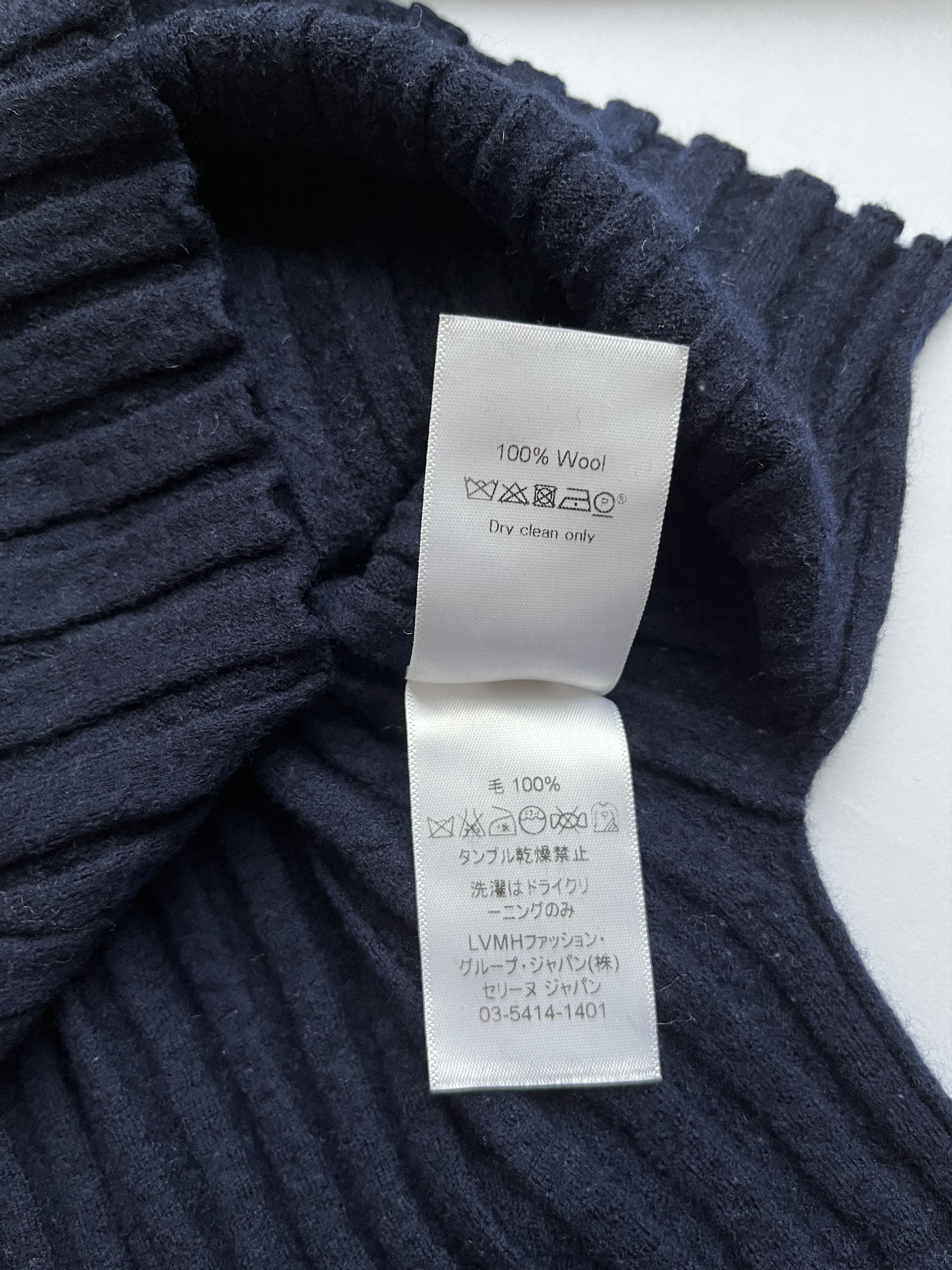 Celine ⚡️QUICK SALE⚡️Celine Navy Wool Rib Knit Two Level Cardigan Size XS / US 0-2 / IT 36-38 - 5 Thumbnail