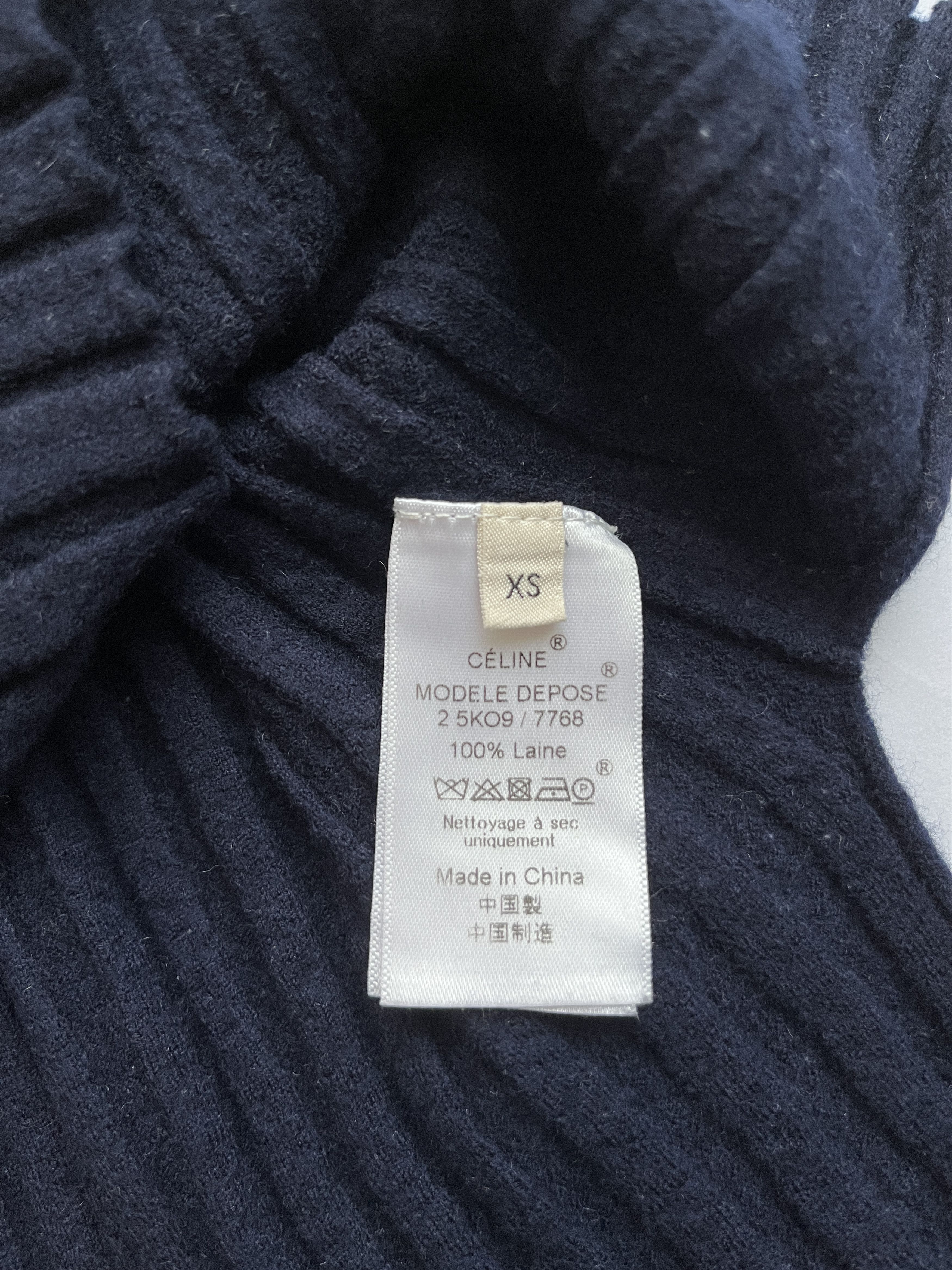 Celine ⚡️QUICK SALE⚡️Celine Navy Wool Rib Knit Two Level Cardigan Size XS / US 0-2 / IT 36-38 - 4 Thumbnail
