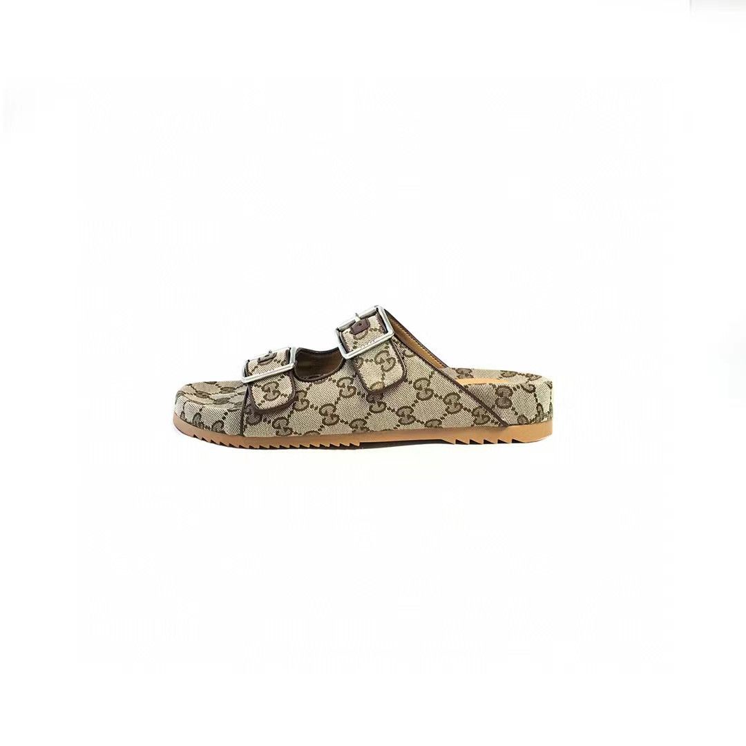 image of Gucci Monogram Logo Slipper in Brown, Men's (Size 7)