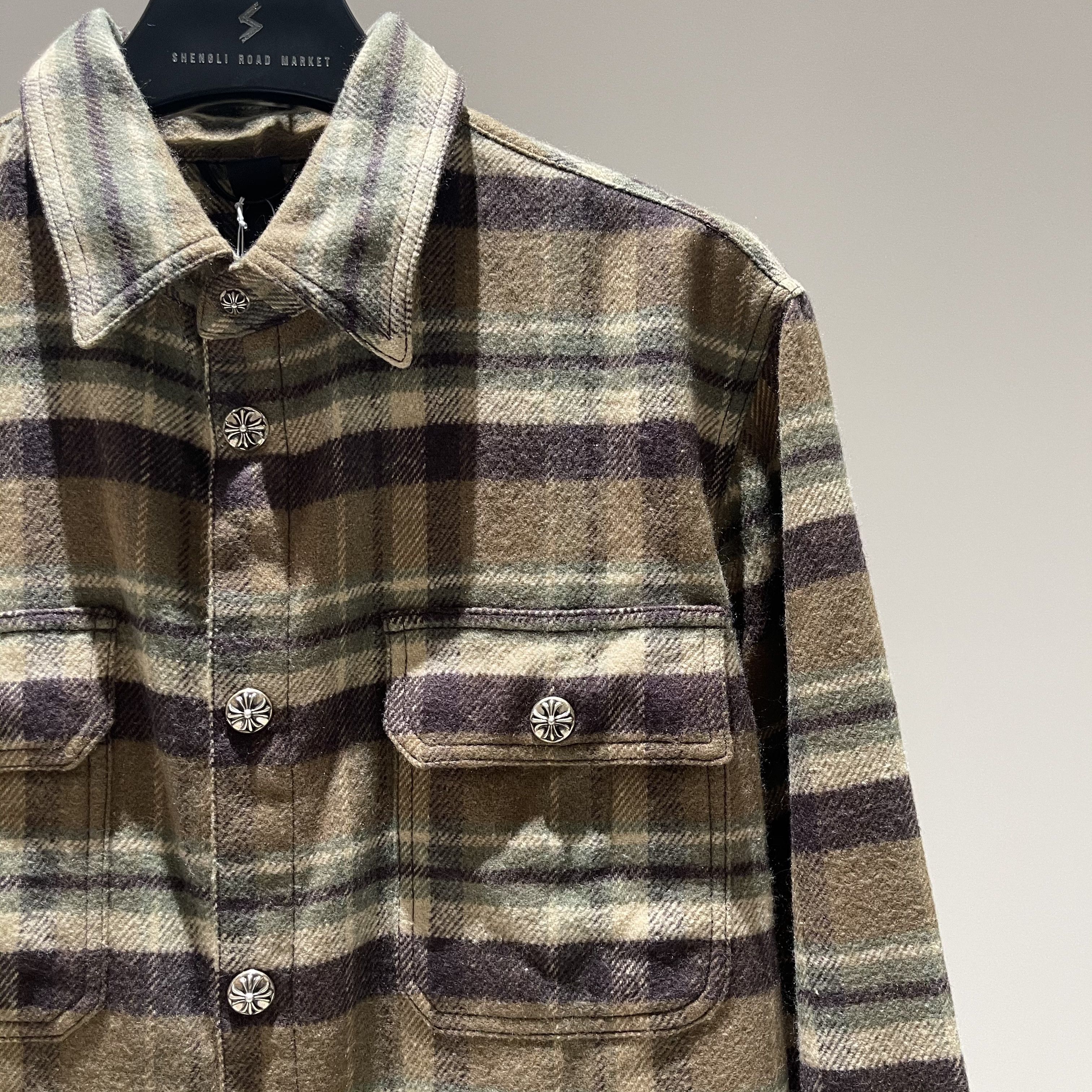 Chrome Hearts Chrome Hearts Khaki Work Dog Flannel Shirt Size US XL / EU 56 / 4 - 3 Thumbnail